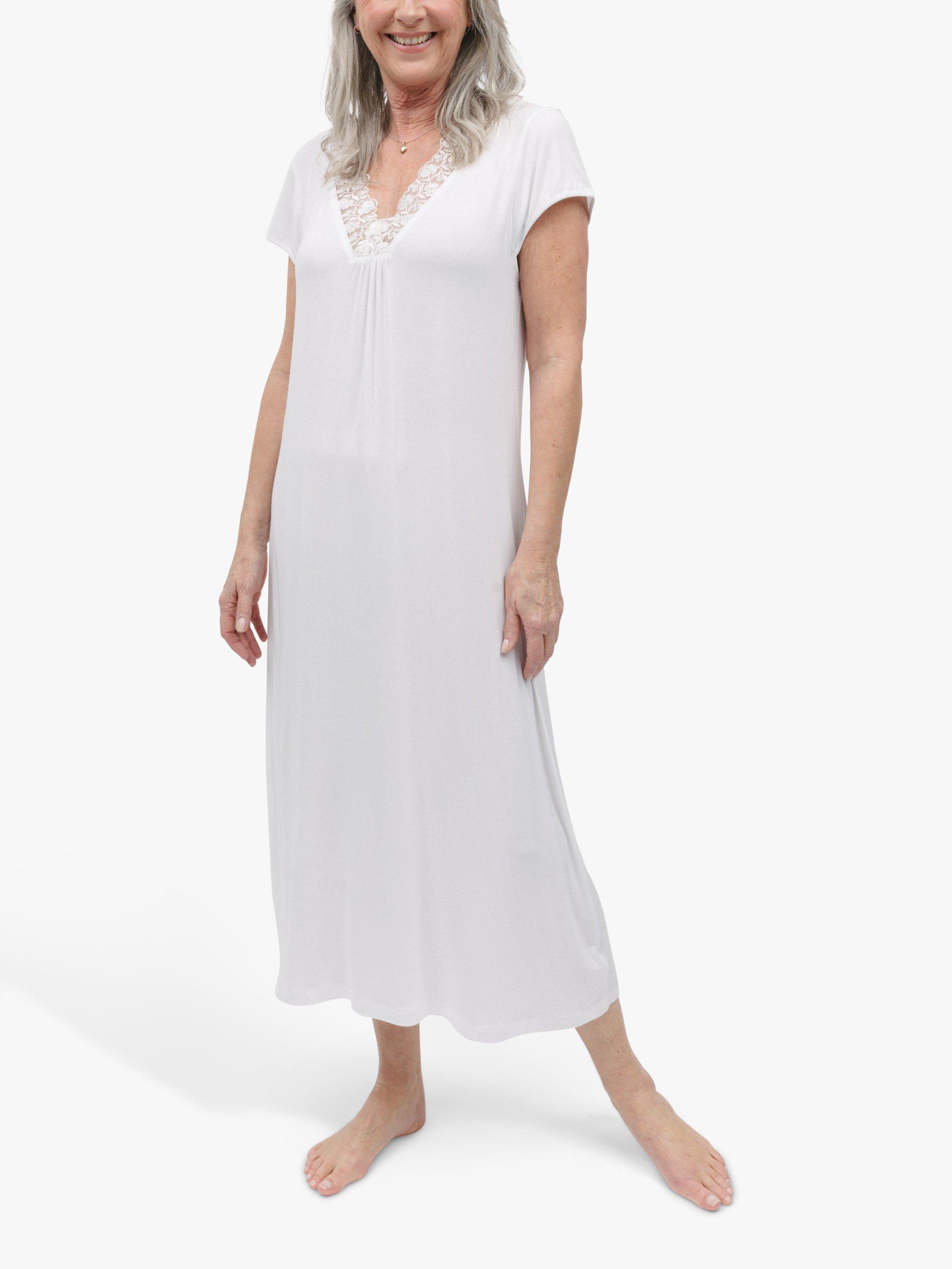 Product image 1 of 4, which shows Cyberjammies Evette Lace Trim Nightdress, White, 18