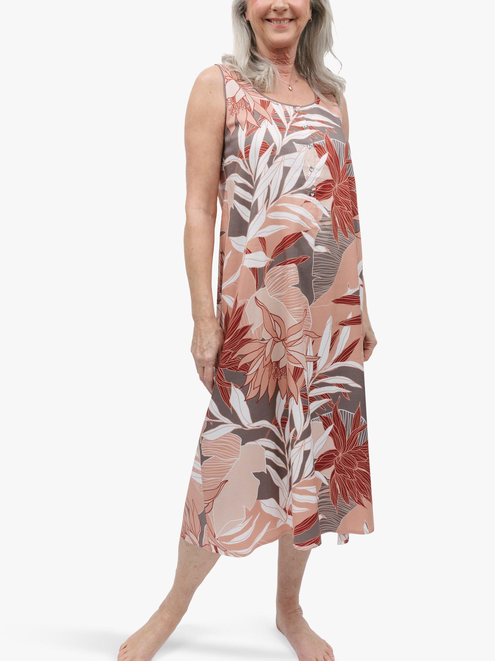 Cyberjammies Evette Floral Sleeveless Nightdress Taupe