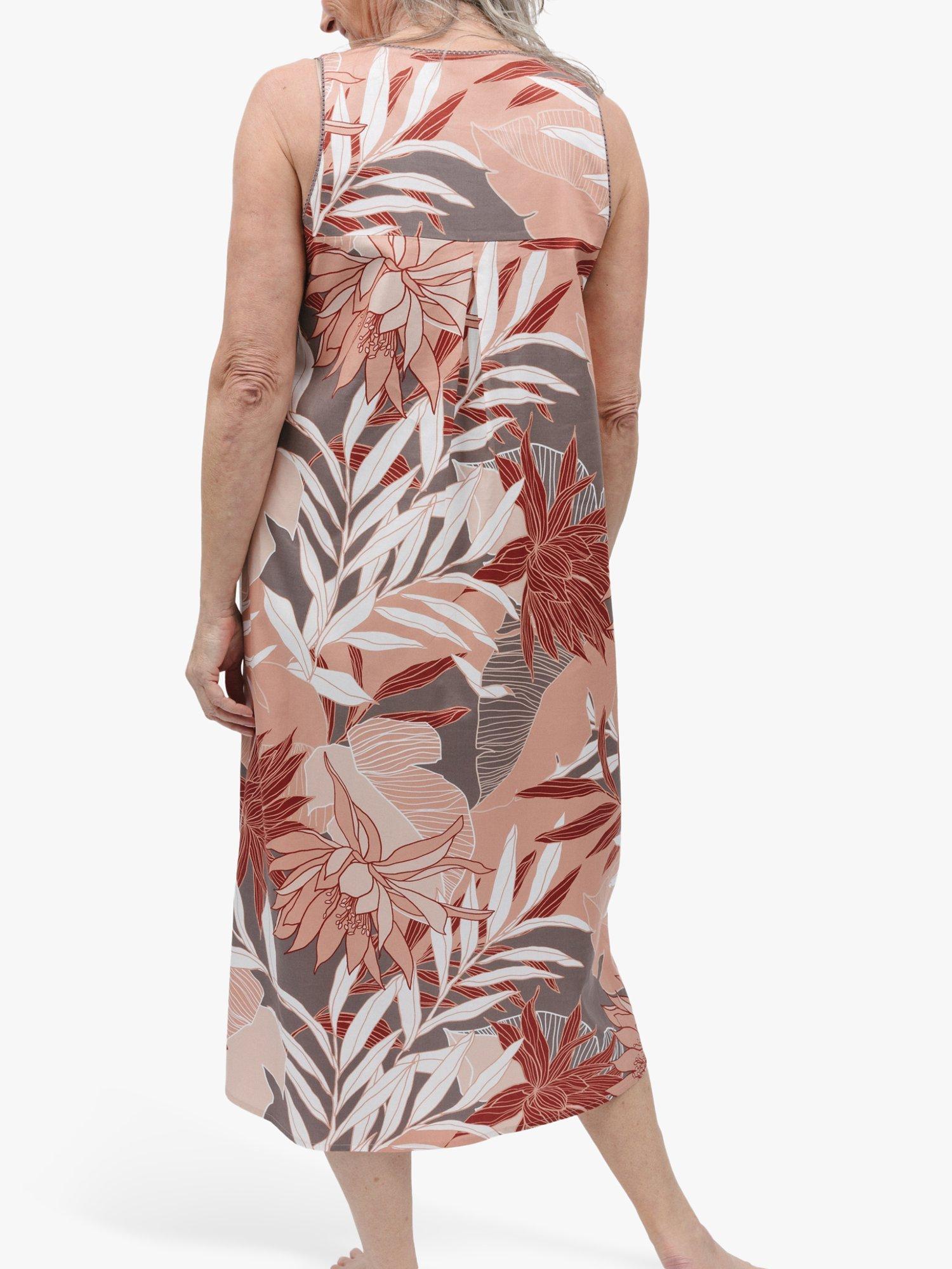Product image 2 of 4, which shows Cyberjammies Evette Floral Sleeveless Nightdress, Taupe, 8