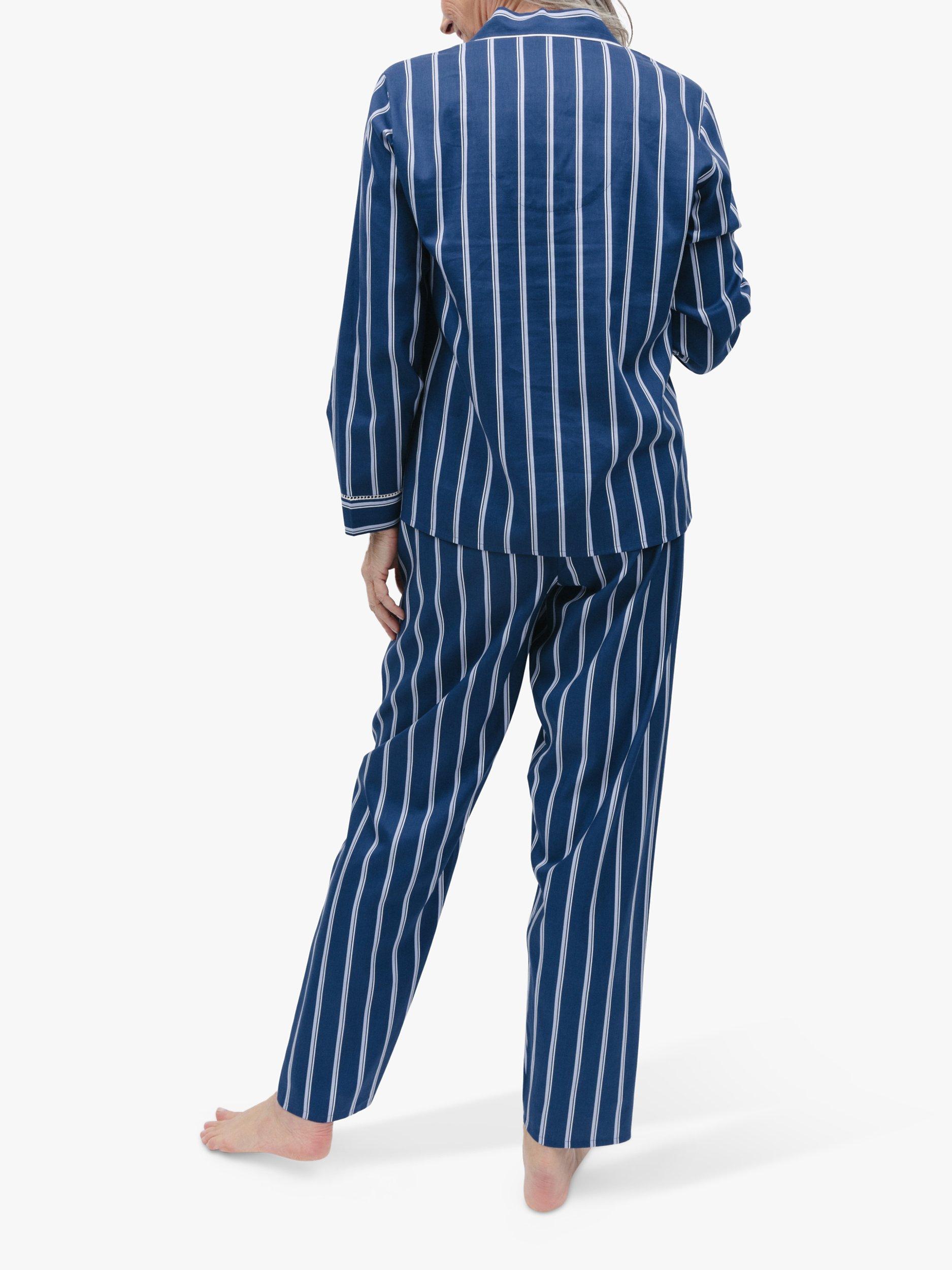 Product image 2 of 4, which shows Cyberjammies Evette Striped Pyjamas, Blue, 8
