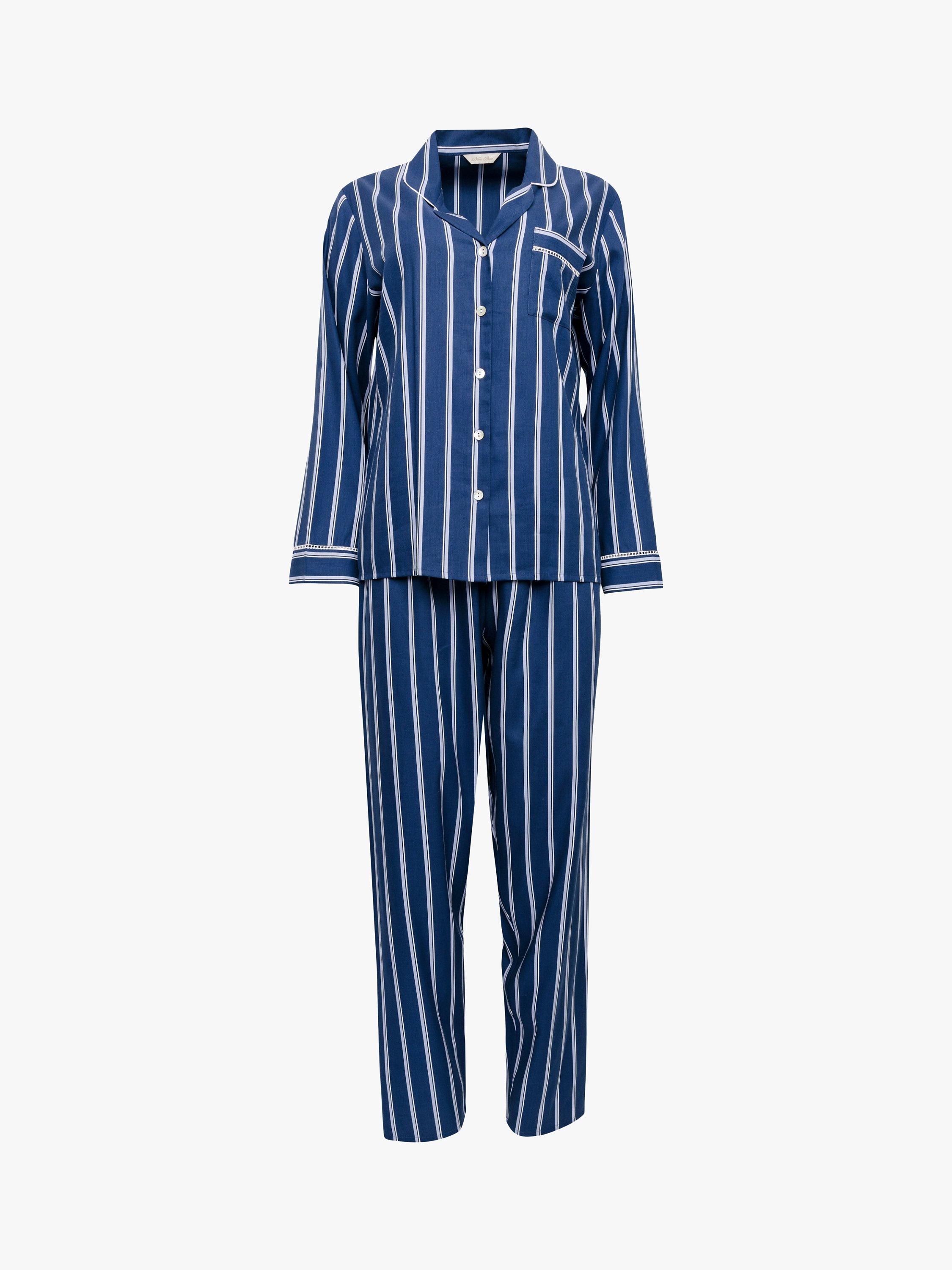 Product image 3 of 4, which shows Cyberjammies Evette Striped Pyjamas, Blue, 8