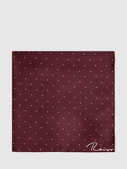 Reiss Liam Silk Pocket Square, New Burgundy