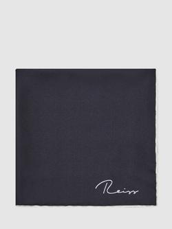 Reiss Ceremony Silk Pocket Square, Navy