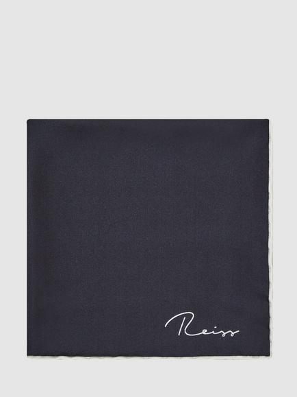 Reiss Ceremony Silk Pocket Square, Navy