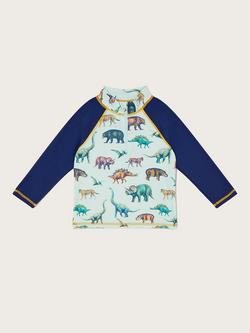Monsoon Kids' Dinosaur Long Sleeve Swim Top, Mint, Mint