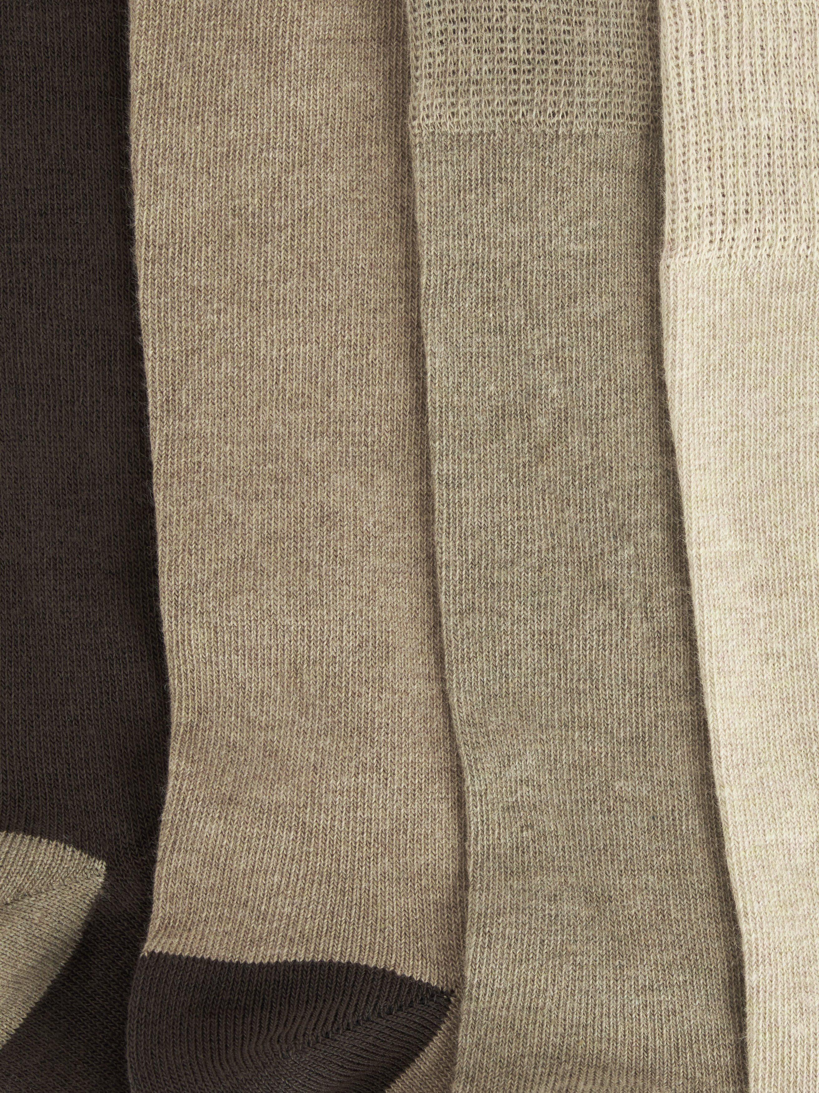 Product image 2 of 2, which shows John Lewis Organic Cotton Rich Heel and Toe Men's Socks, Pack of 5, Natural Beige, S