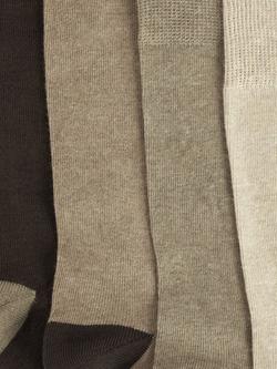 John Lewis Organic Cotton Rich Heel and Toe Men's Socks, Pack of 5 - view 2, Natural Beige