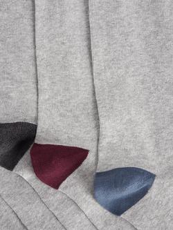 John Lewis Organic Cotton Rich Heel and Toe Men's Socks, Pack of 5 - view 2, Light Grey