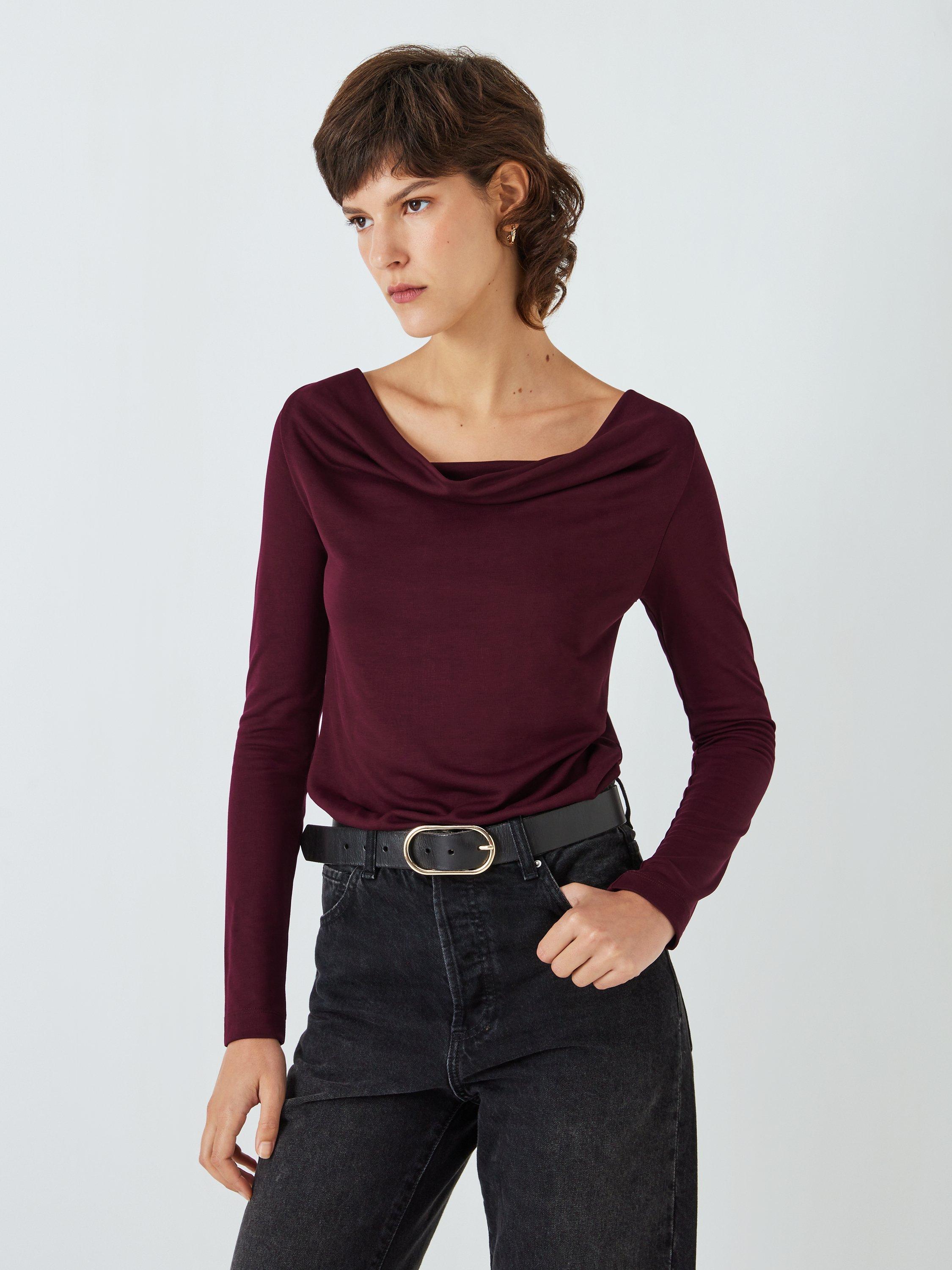 John Lewis Women's Cowl Neck Top, Port Royale