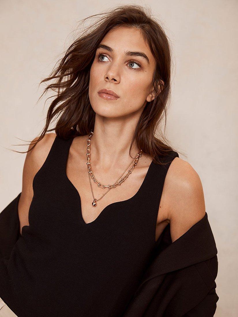 Mint Velvet Scuplted Vest Top, Black