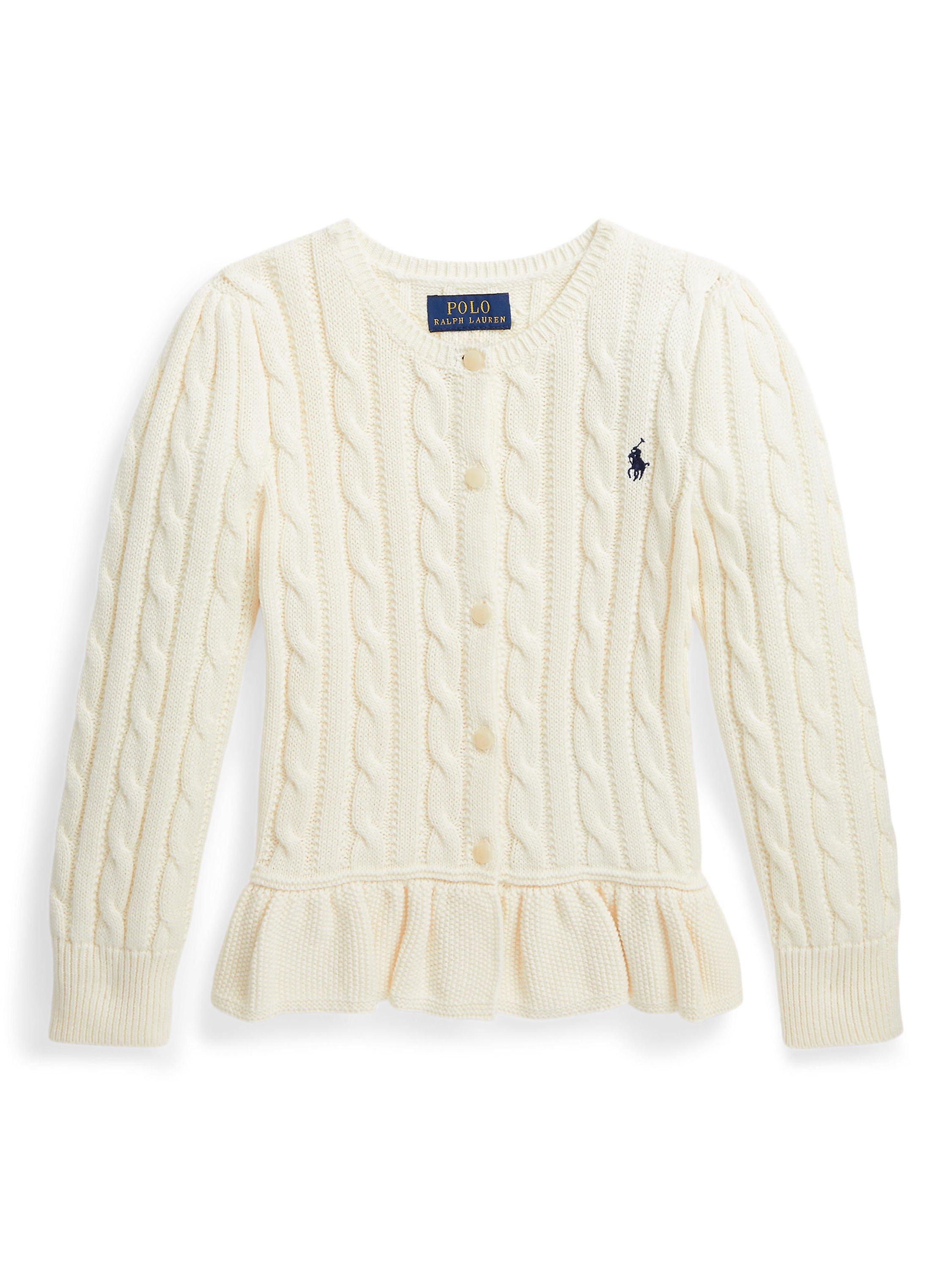 Ralph Lauren Kids' Peplum Cardigan