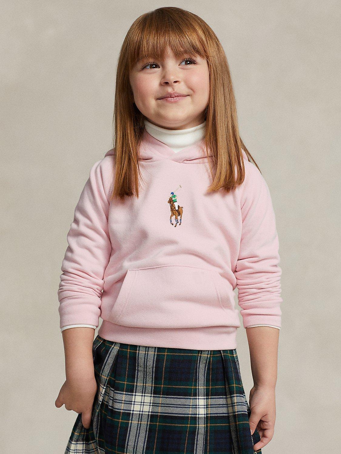 Ralph Lauren Kids' Motif Logo Hoodie, Hint Of Pink