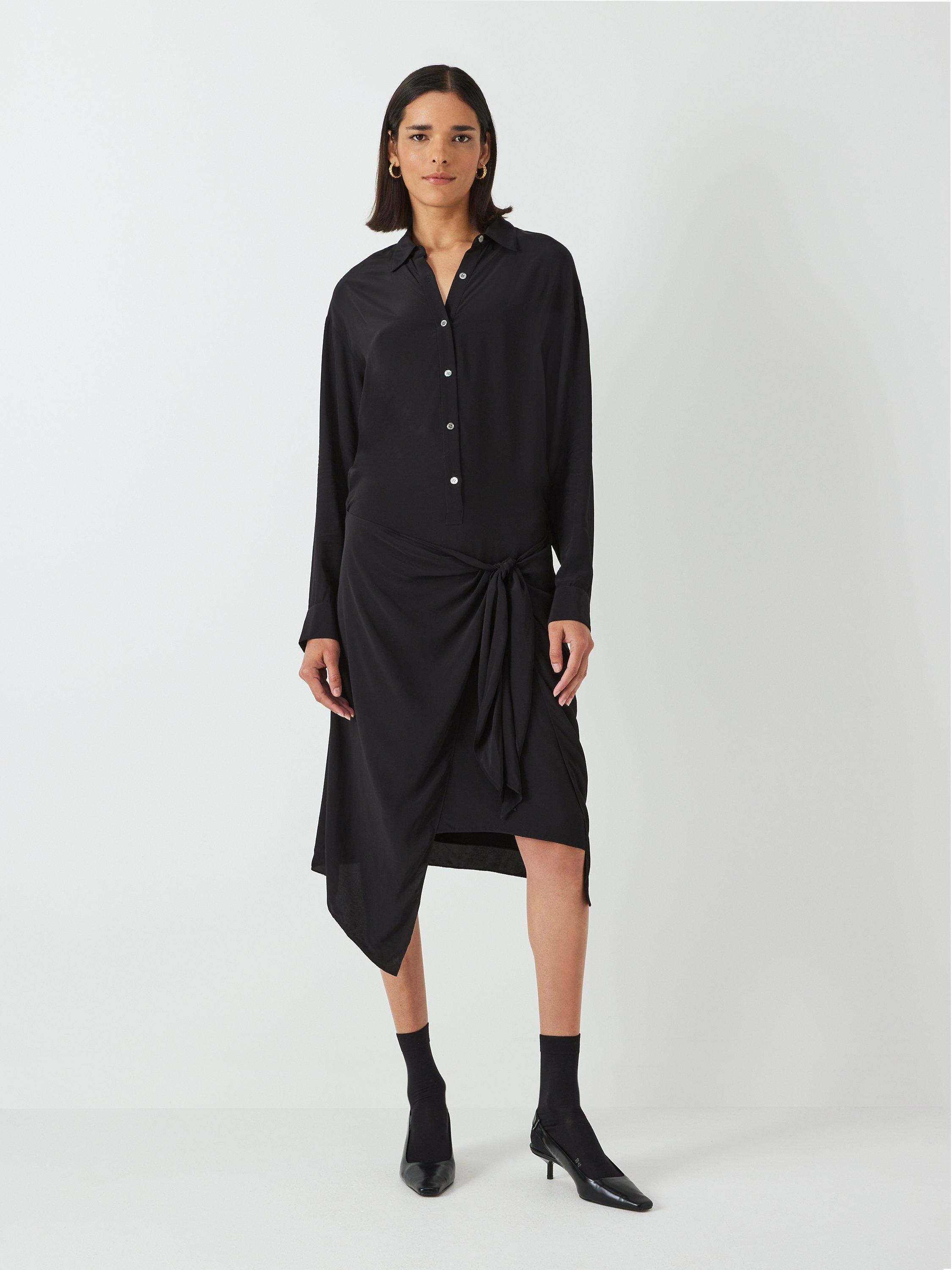 Theory Sarong Shirt Dress, Black
