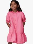 Whistles Kids' Eva Linen Blend Dress, Pink