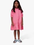 Whistles Kids' Eva Linen Blend Dress, Pink