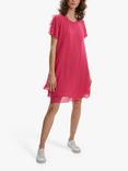 James Lakeland Short Sleeve Wave Hem Dress, Fuchsia