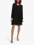 James Lakeland Long Sleeve Wave Hem Dress, Black