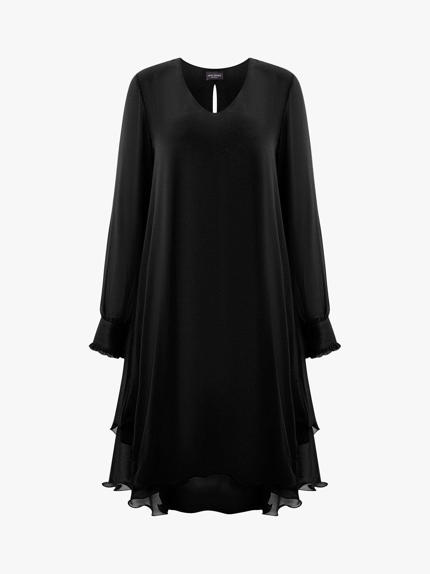 Plain black long sleeve dress best sale