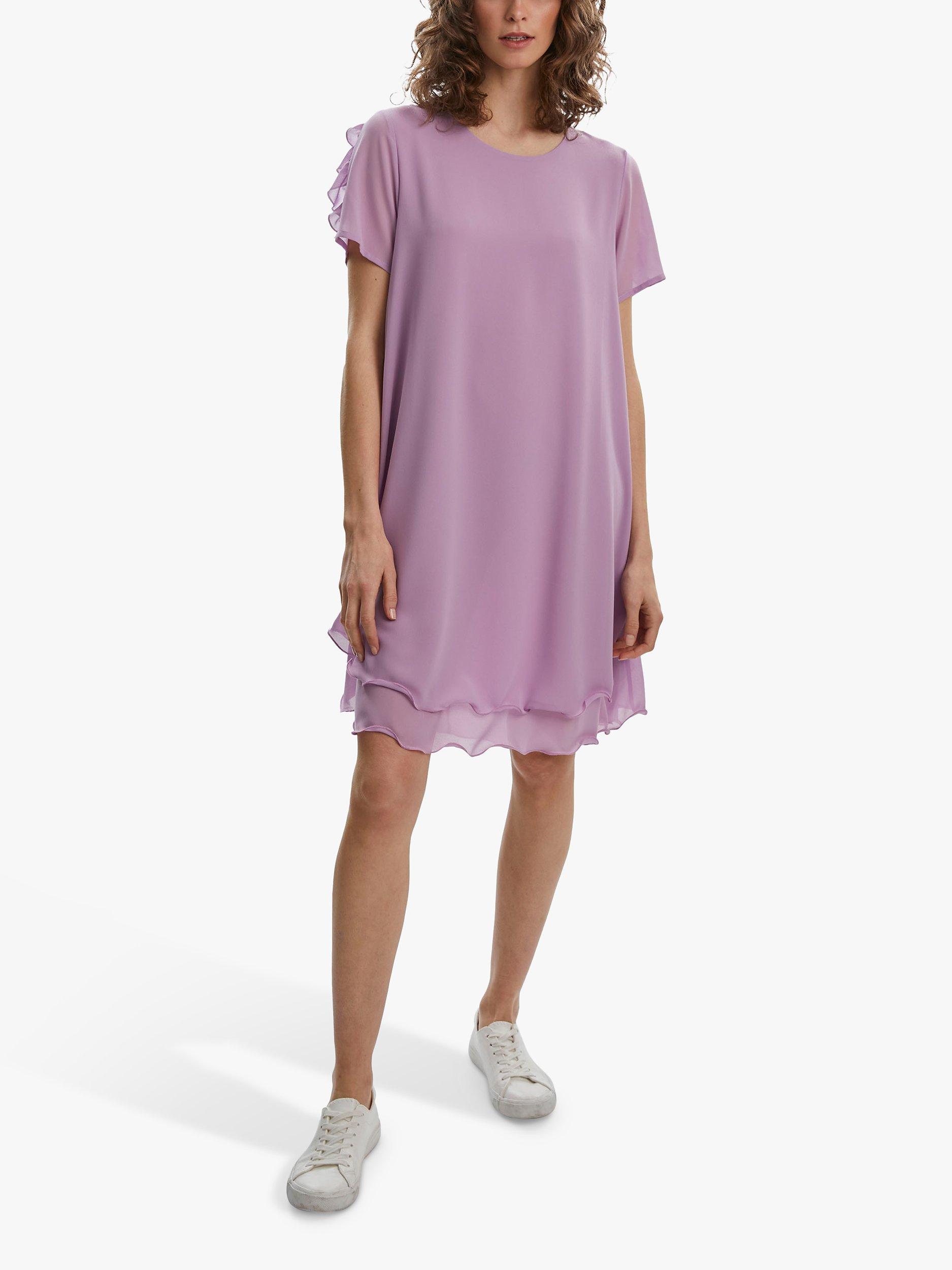 James Lakeland Short Sleeve Wave Hem Dress, Lilac, 8