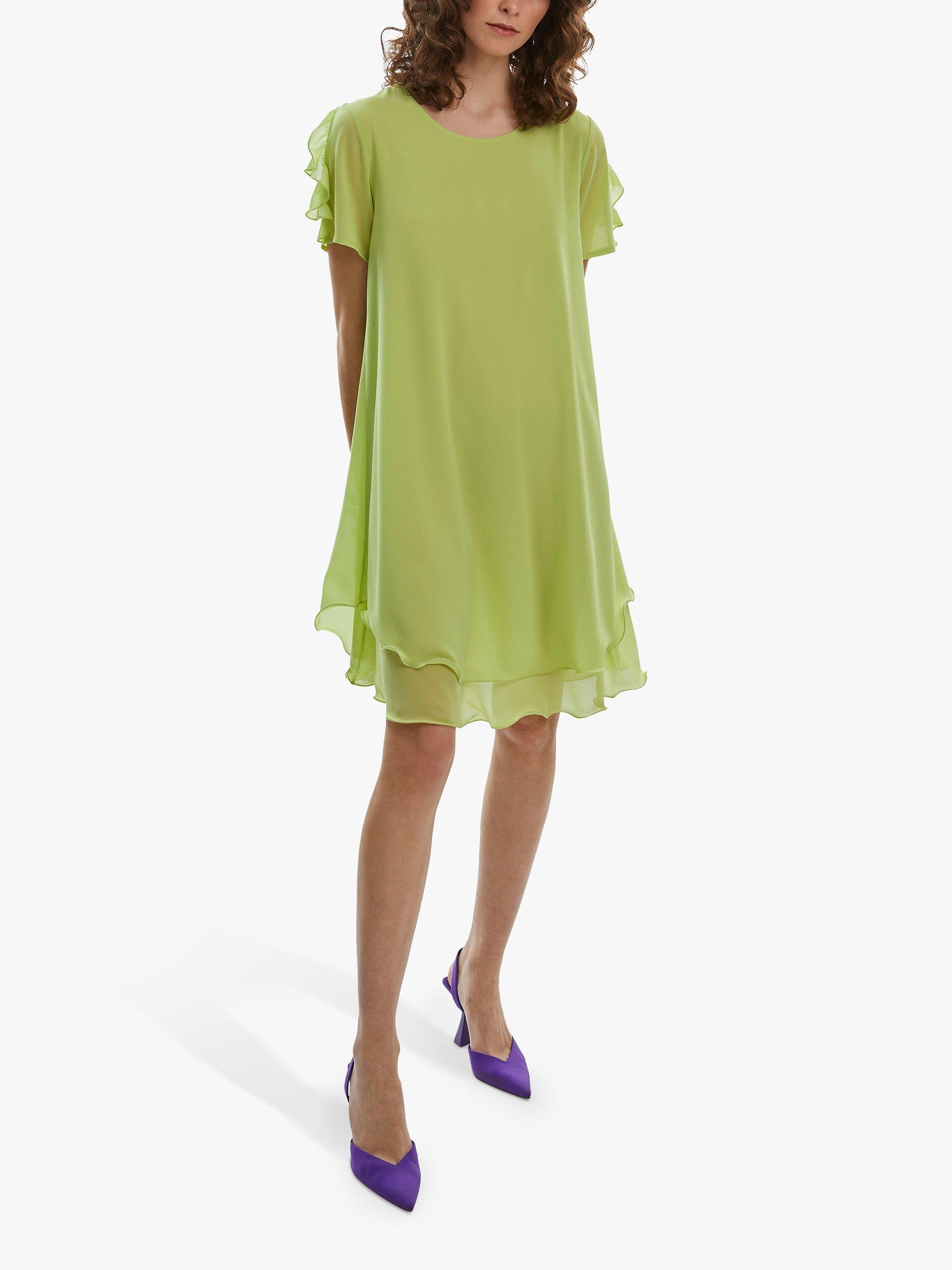 James Lakeland Short Sleeve Wave Hem Dress, Lime, 8