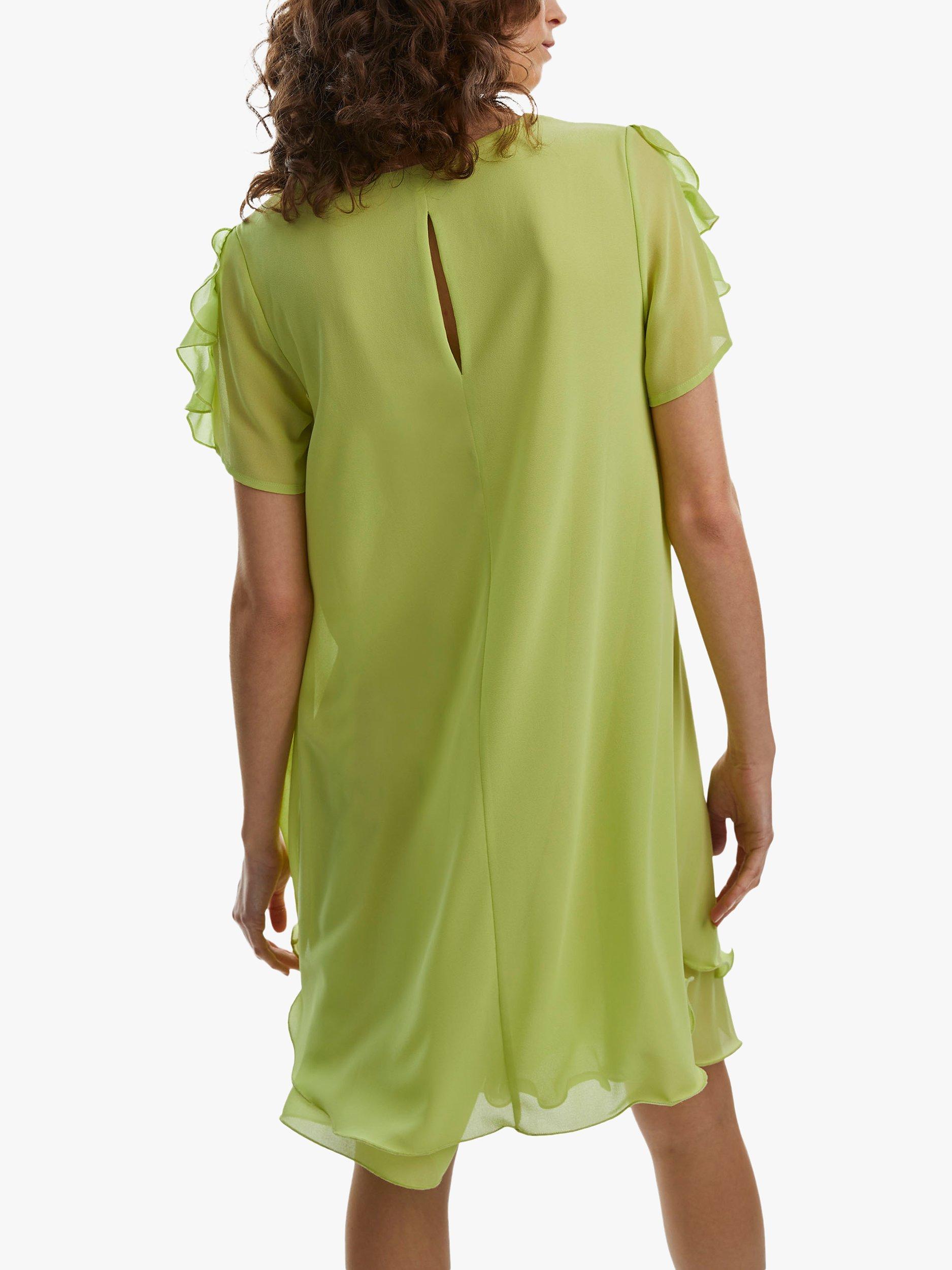 James Lakeland Short Sleeve Wave Hem Dress, Lime, 8