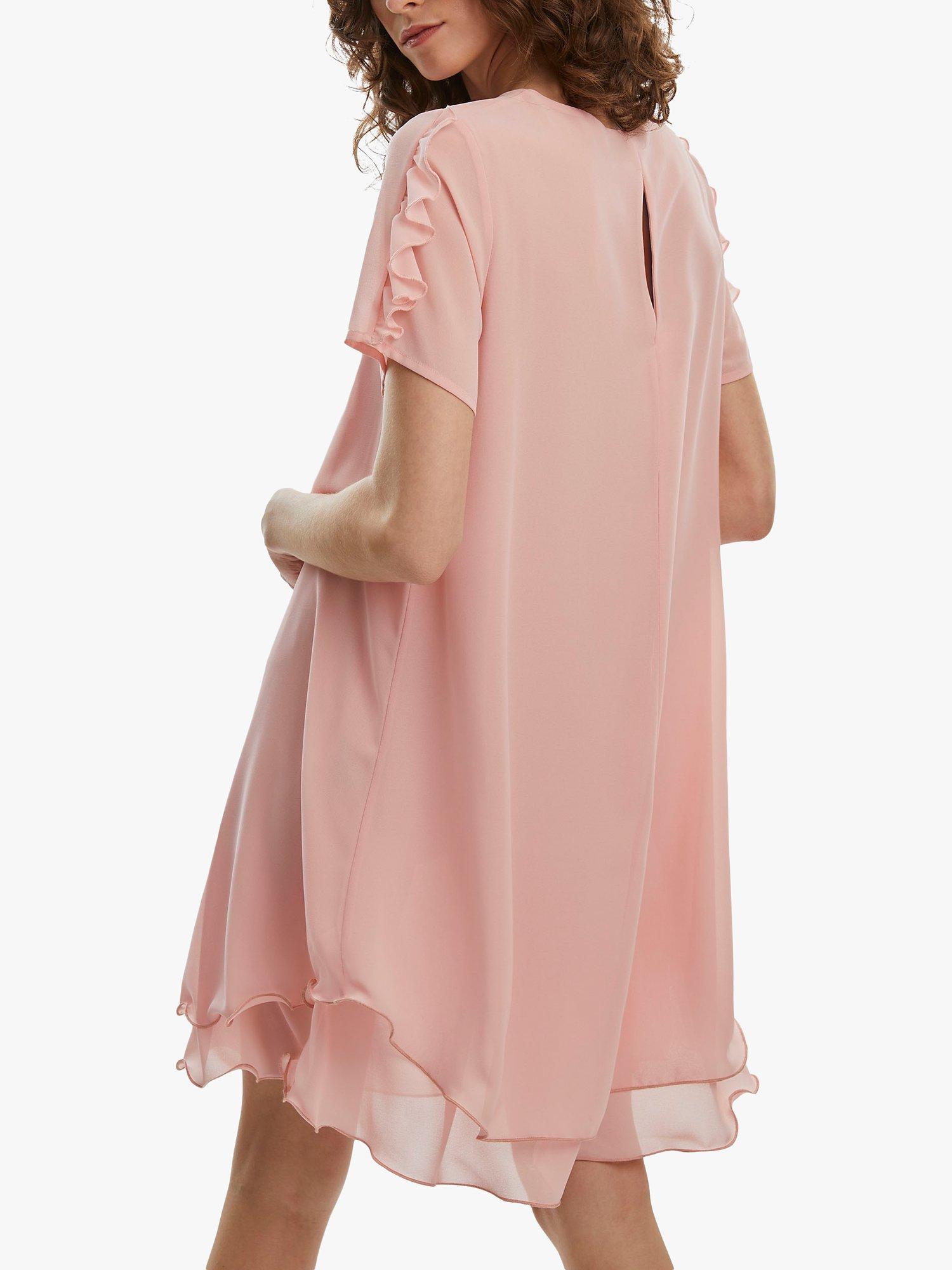 Product image 2 of 4, which shows James Lakeland Short Sleeve Wave Hem Dress, Pale Pink, 8