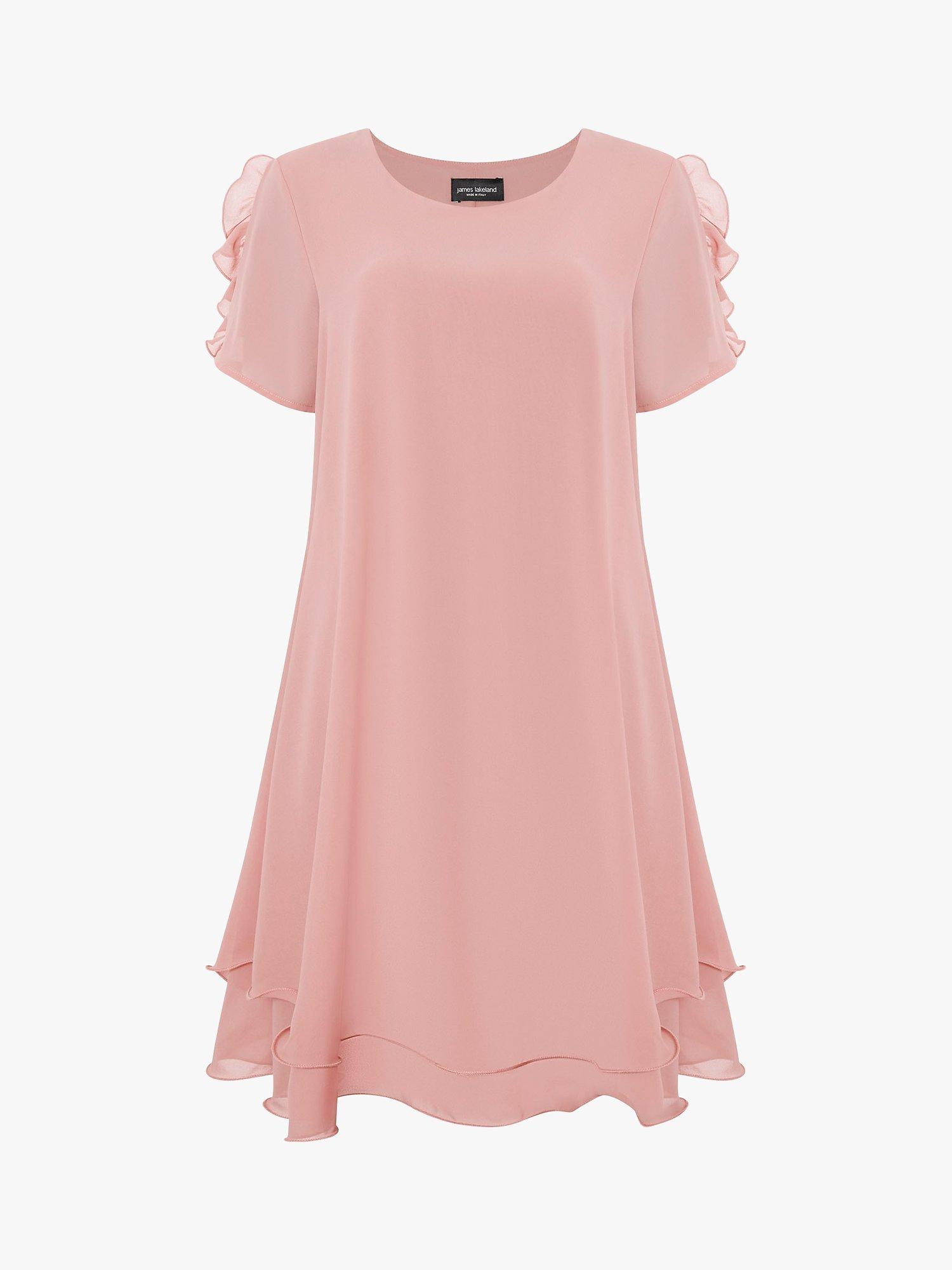 Product image 4 of 4, which shows James Lakeland Short Sleeve Wave Hem Dress, Pale Pink, 8