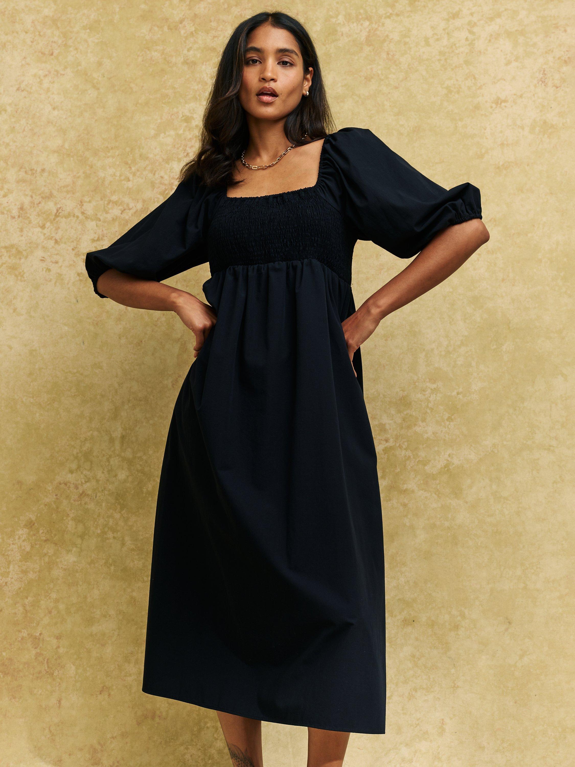 Nobody's Child Kylie Smock Midi Dress, Black