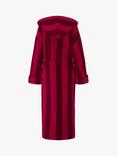 Jasper Conran London Unisex Soft Lightweight Dressing Gown, Raspberry/Bordeaux