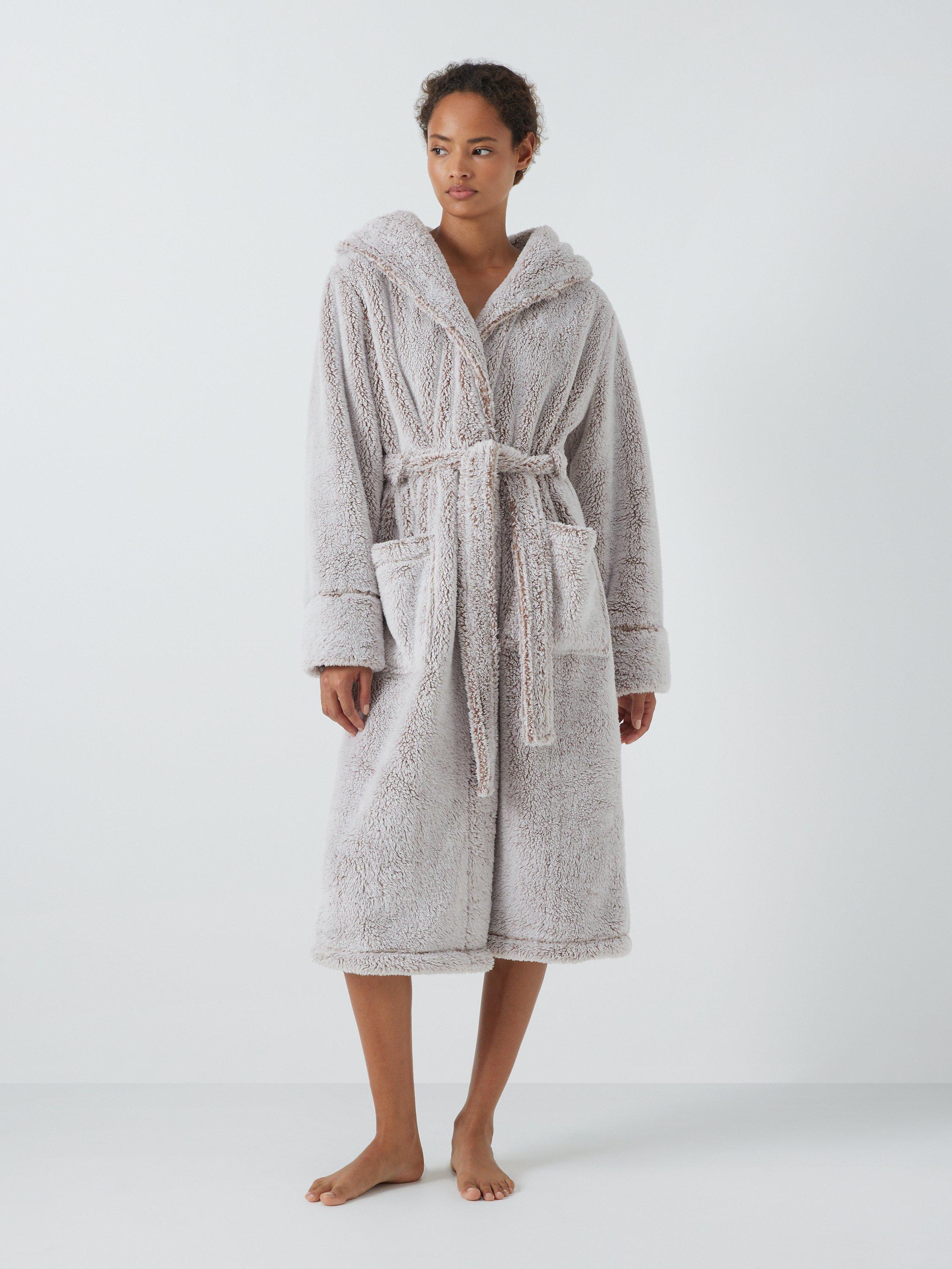 John Lewis Hi Pile Fleece Robe, Oatmeal, XS