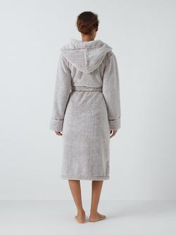 John Lewis Hi Pile Fleece Robe - view 2, Oatmeal