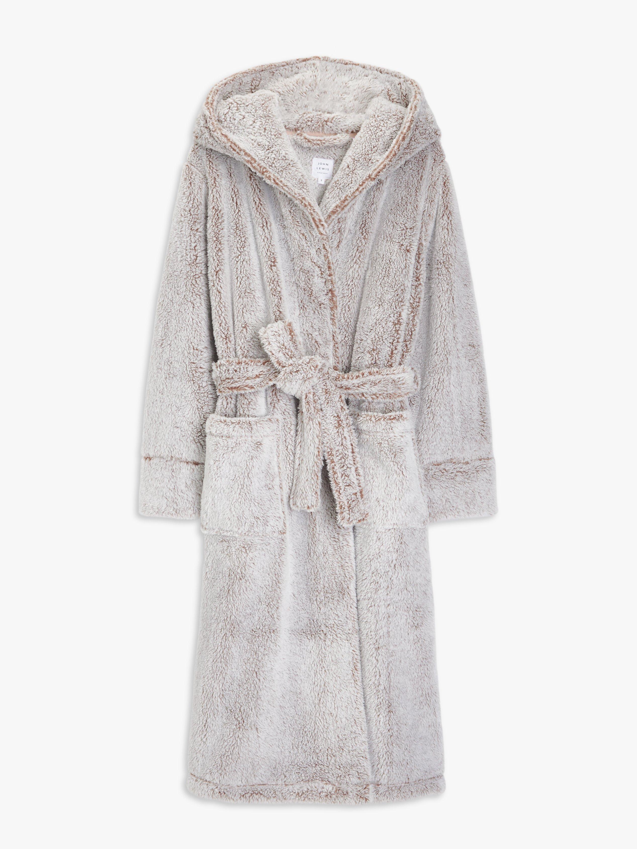 John Lewis Hi Pile Fleece Robe, Oatmeal, XS