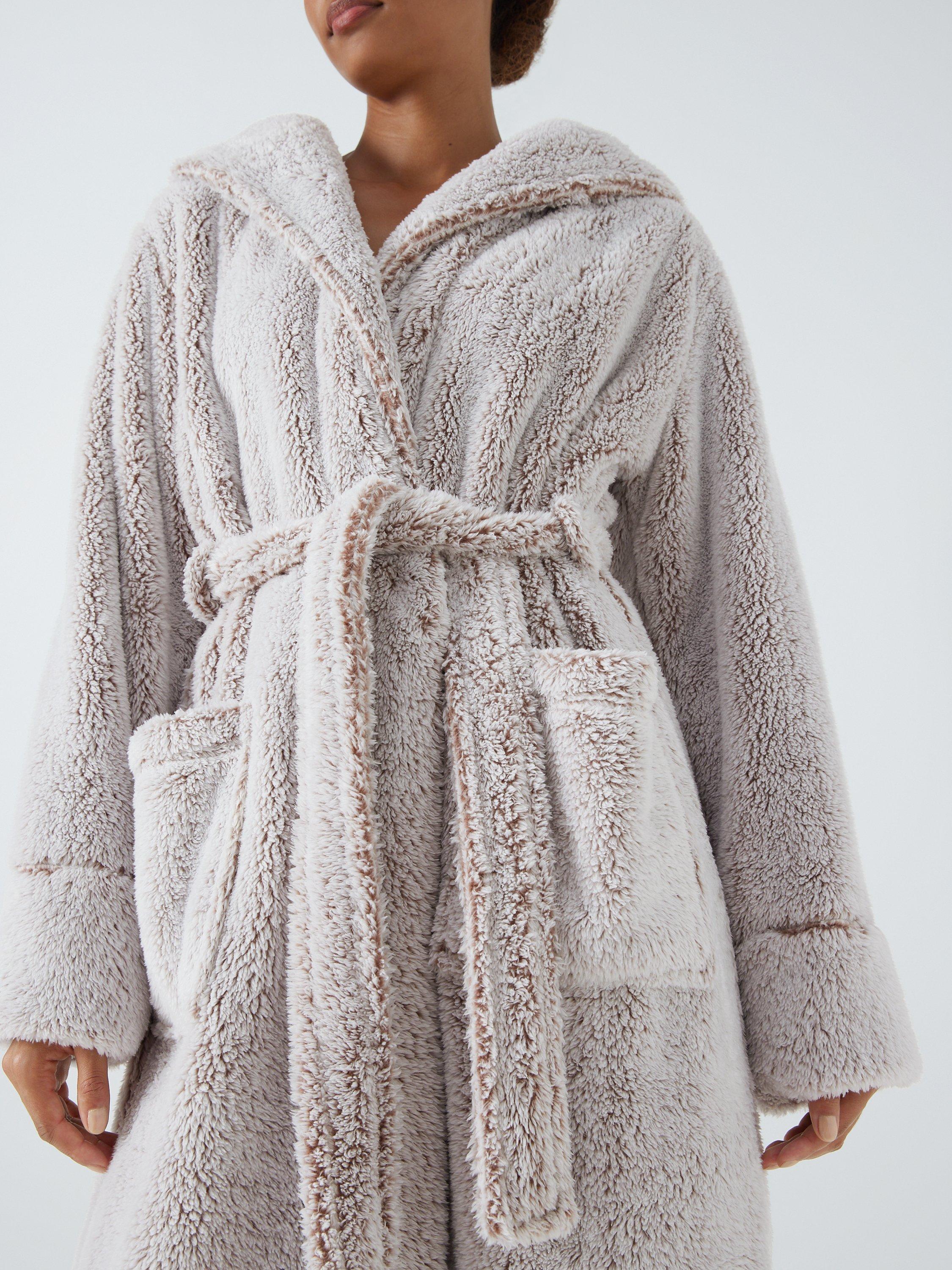 John Lewis Hi Pile Fleece Robe, Oatmeal, XS