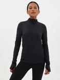 Girlfriend Collective Reset Long Sleeve Half Zip Top, Black