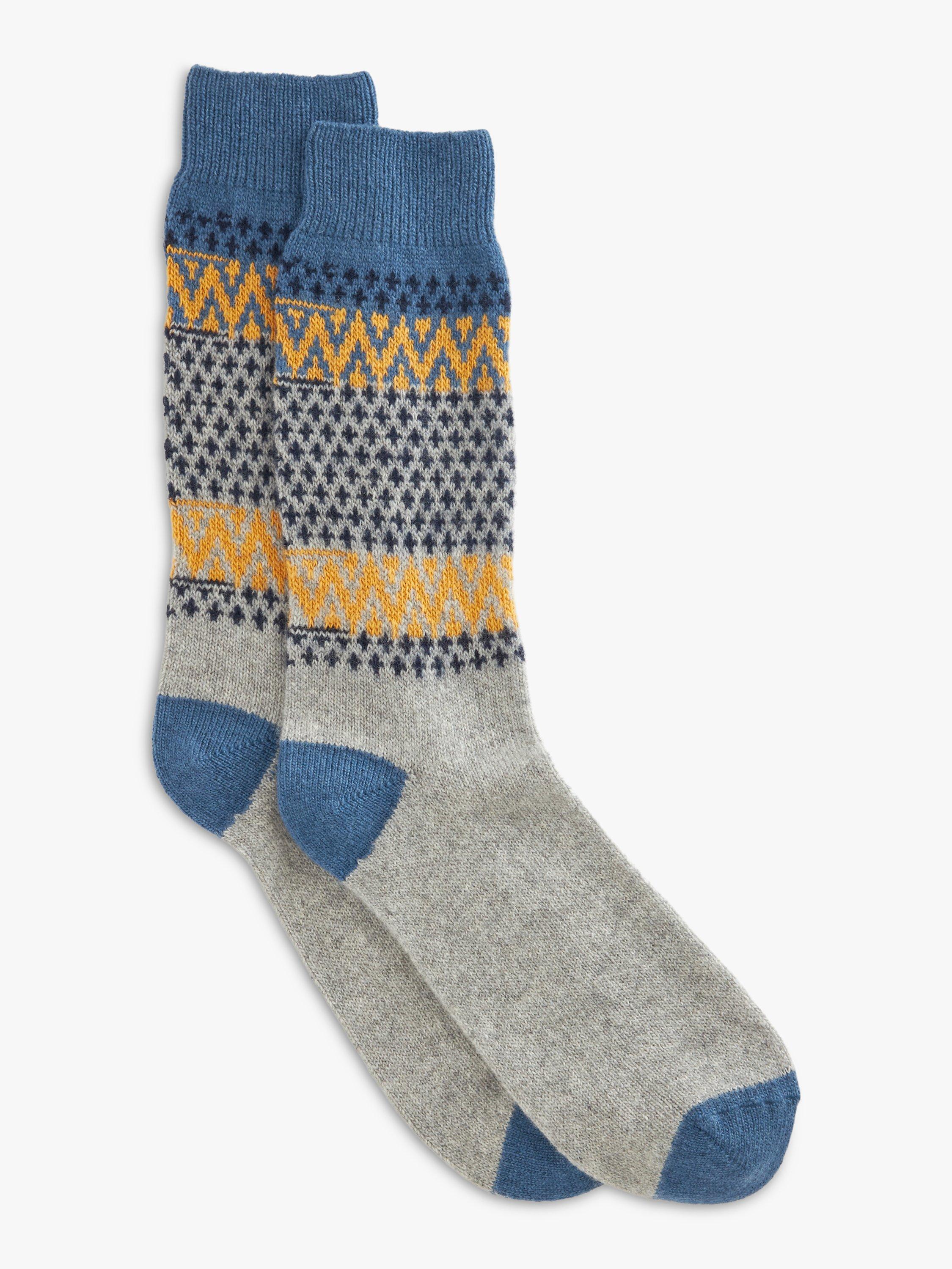 John Lewis Made in Italy Cashmere Blend Fair Isle Boot Socks, Multi