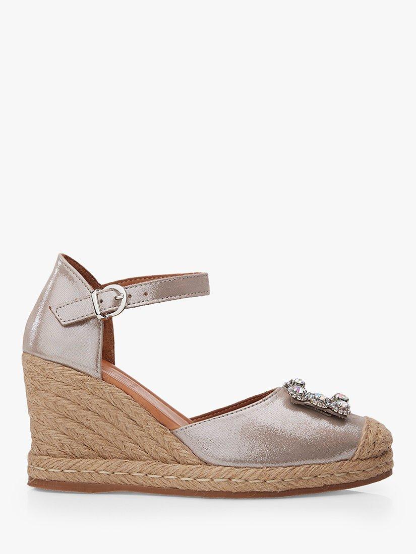 Moda in Pelle Havanna Leather Espadrilles, Stone