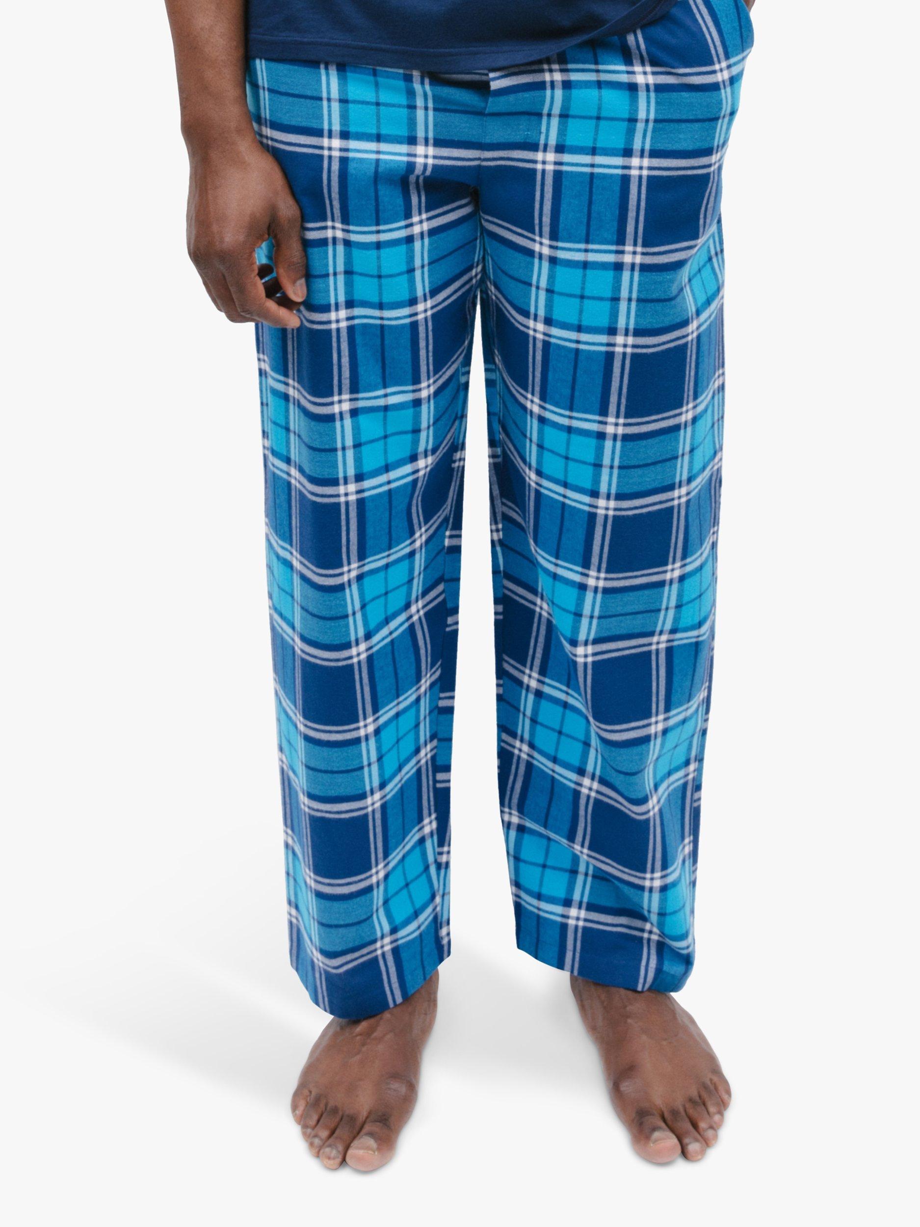 Product image 1 of 4, which shows Cyberjammies Felix Check Pyjama Bottoms, Dark Blue, S
