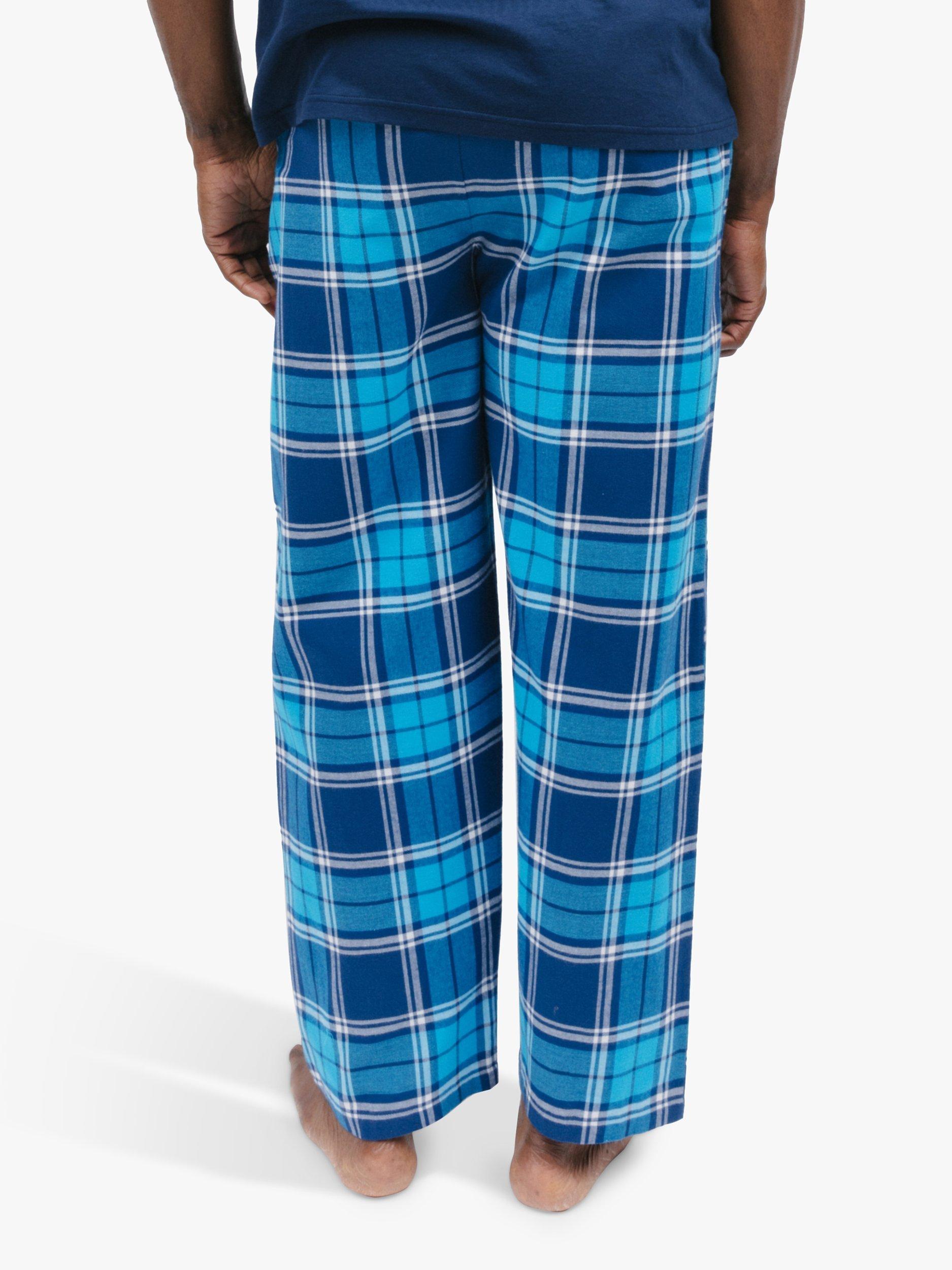 Product image 2 of 4, which shows Cyberjammies Felix Check Pyjama Bottoms, Dark Blue, S