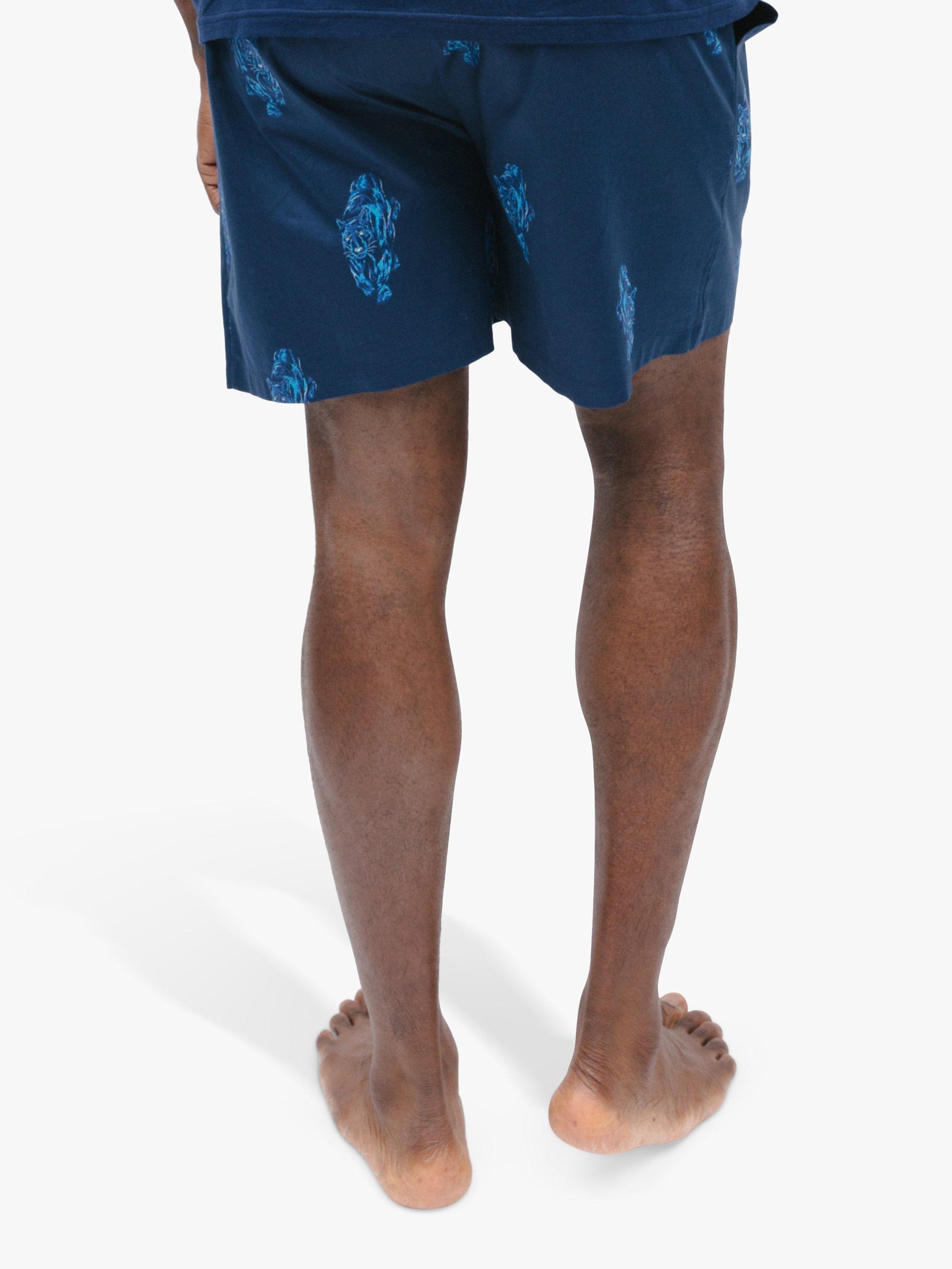 Product image 2 of 4, which shows Cyberjammies Felix Panther Print Pyjama Shorts, Dark Blue, S