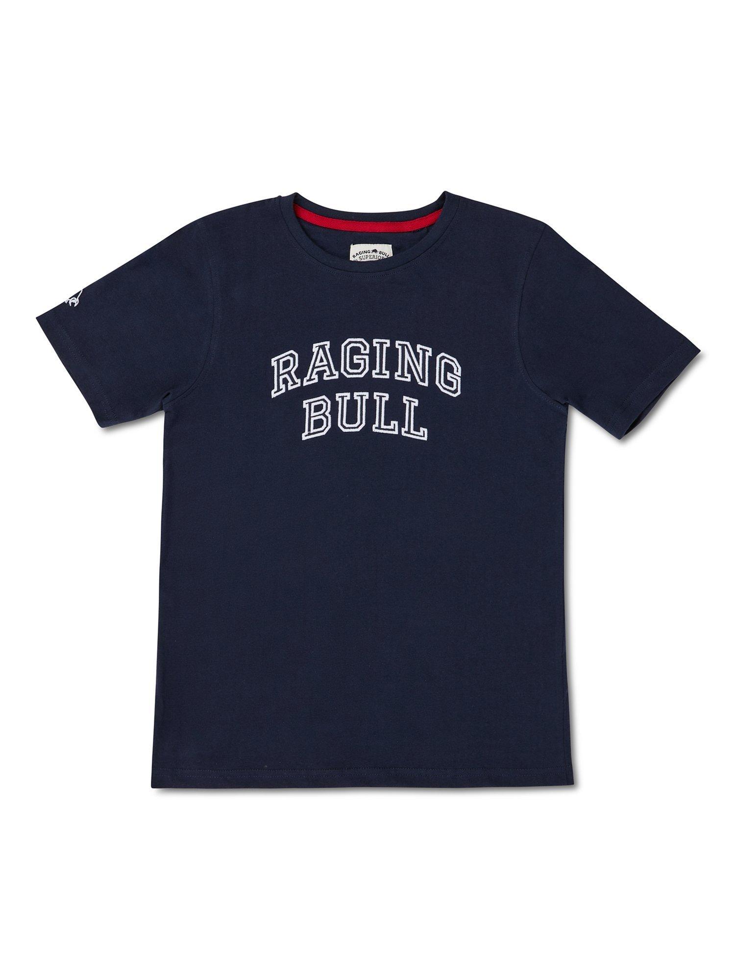 Raging Bull Kids' Chest Applique Cotton Tee, Navy