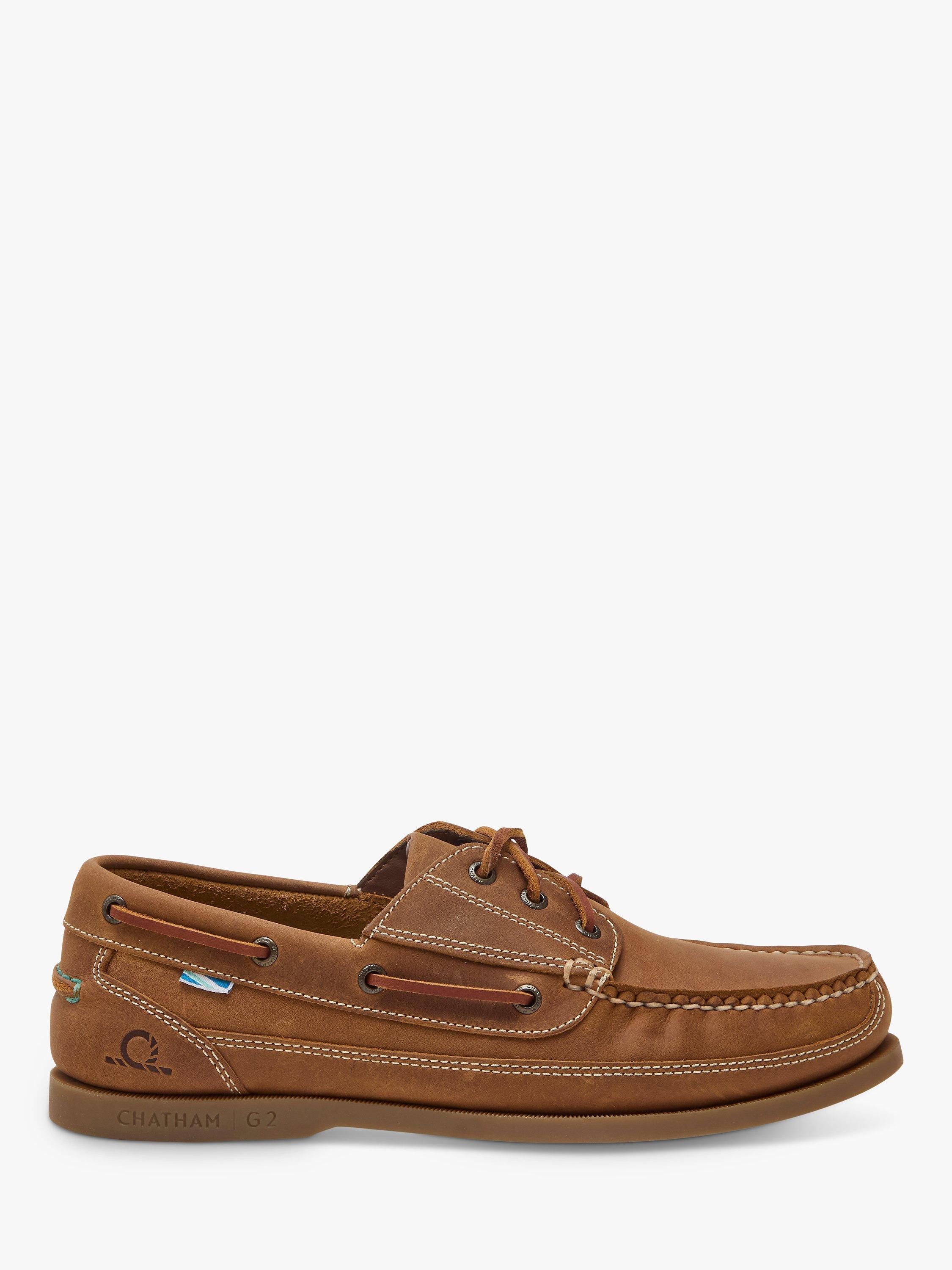 Product image 1 of 4, which shows Chatham Rockwell II G2 Leather Boat Shoes, Light brown, 10S