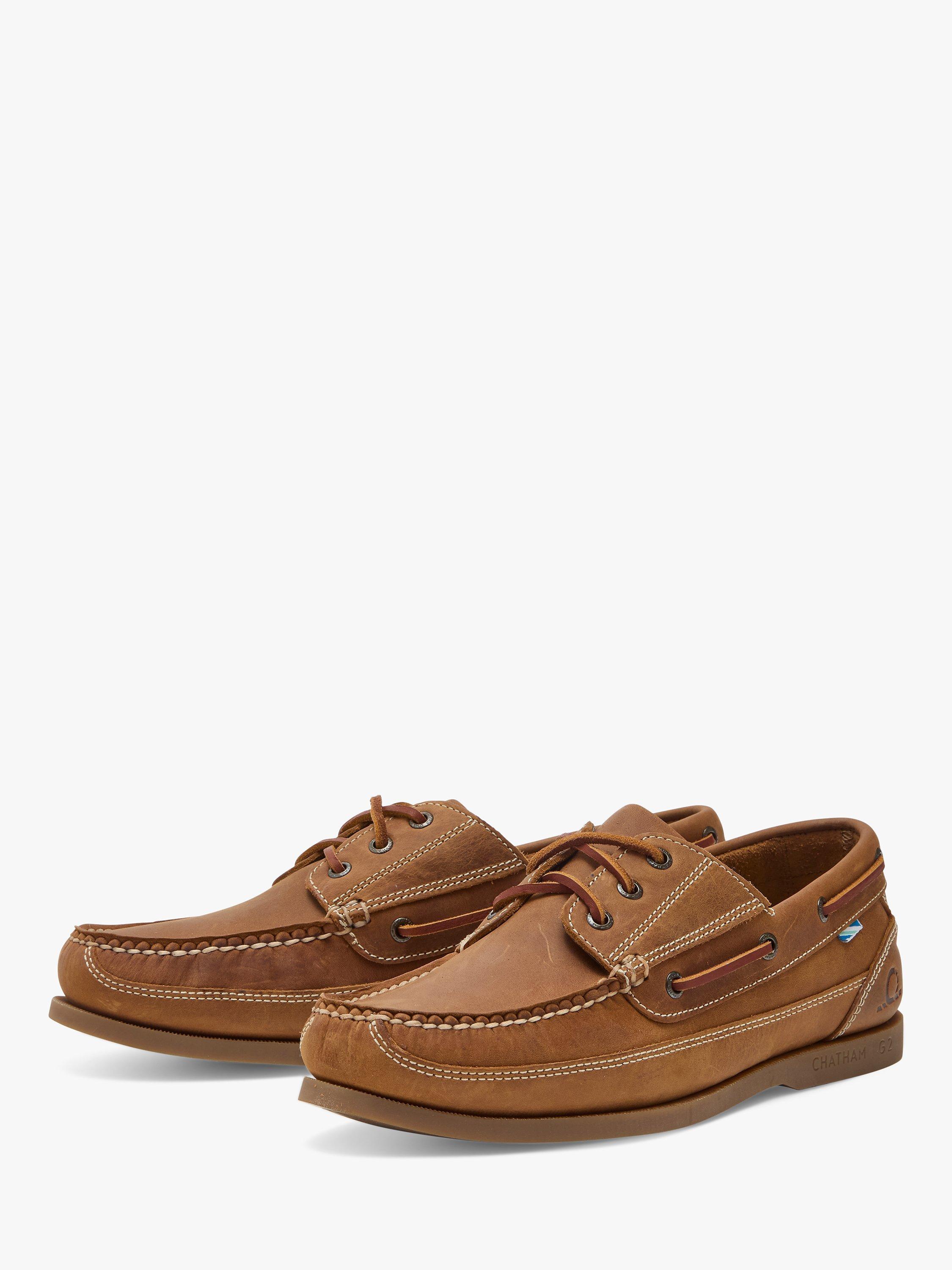 Product image 2 of 4, which shows Chatham Rockwell II G2 Leather Boat Shoes, Light brown, 10S