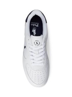 Ralph Lauren Masters Court Leather Trainers - view 2, White/Navy