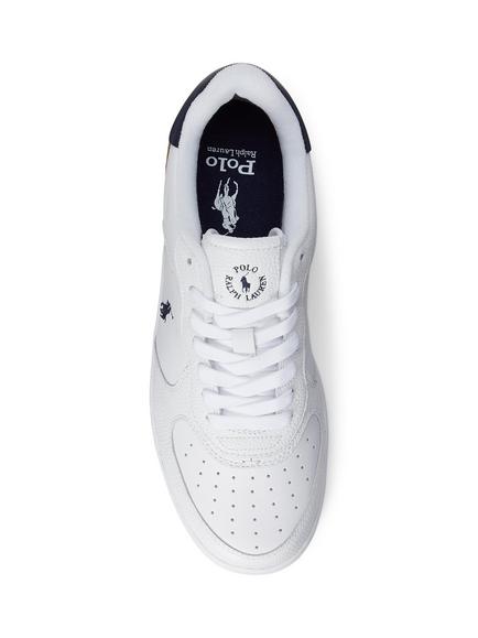 Polo Ralph Lauren Masters Court Leather Trainers - view 2, White/Navy