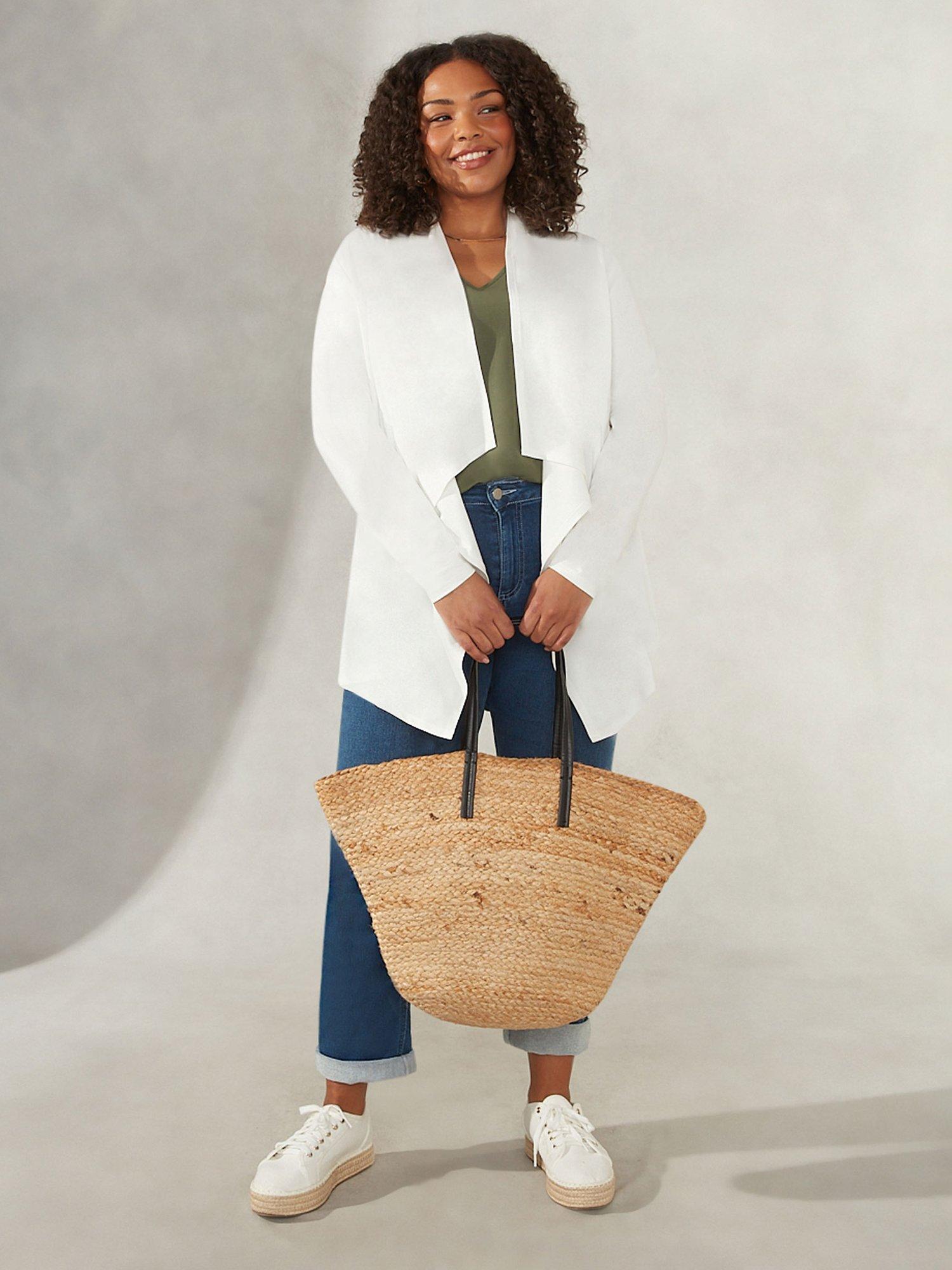 Live Unlimited Curve Waterfall Jersey Cardigan, White