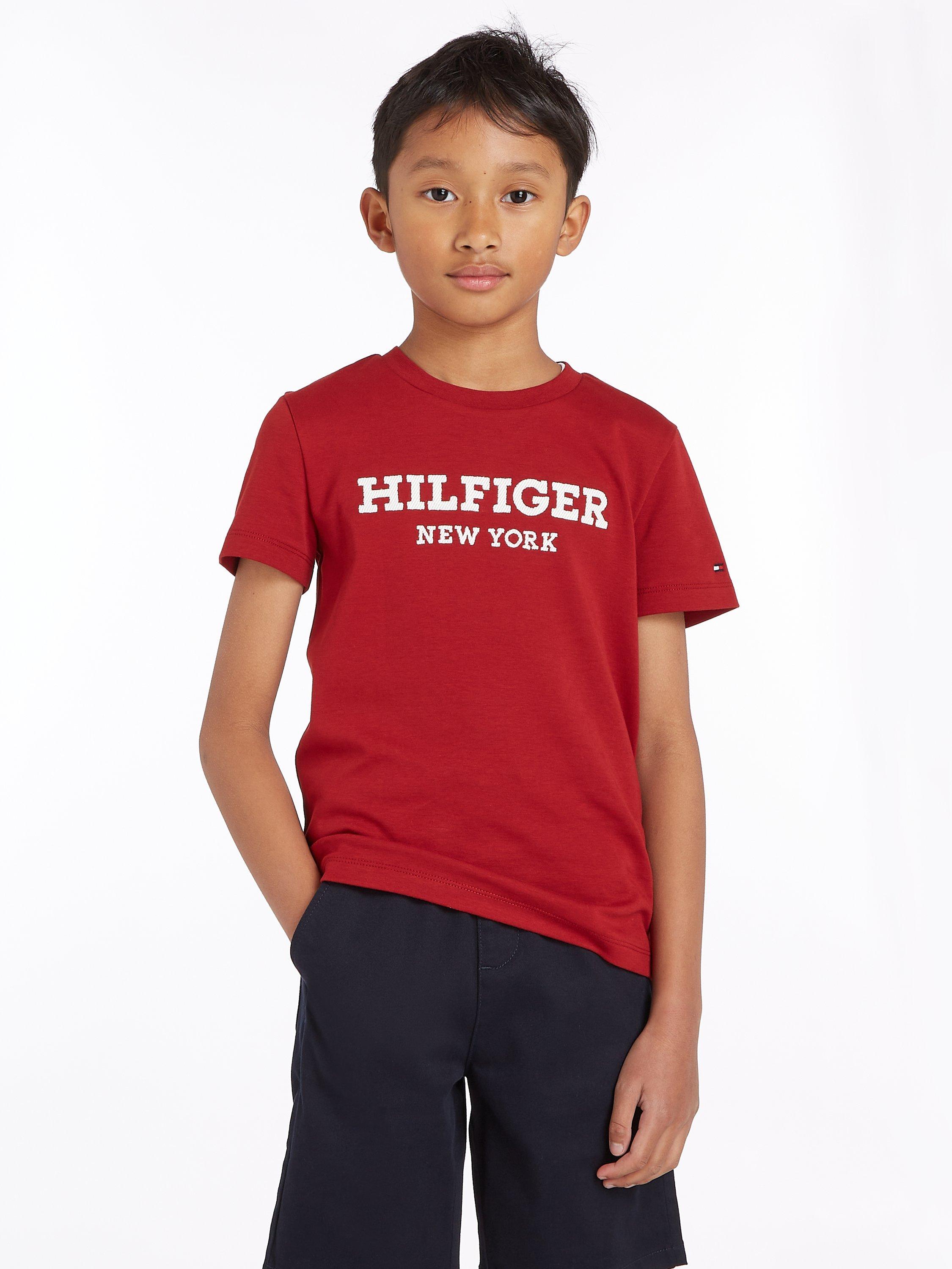 Tommy Hilfiger Kids' New York Logo T-Shirt, Rouge
