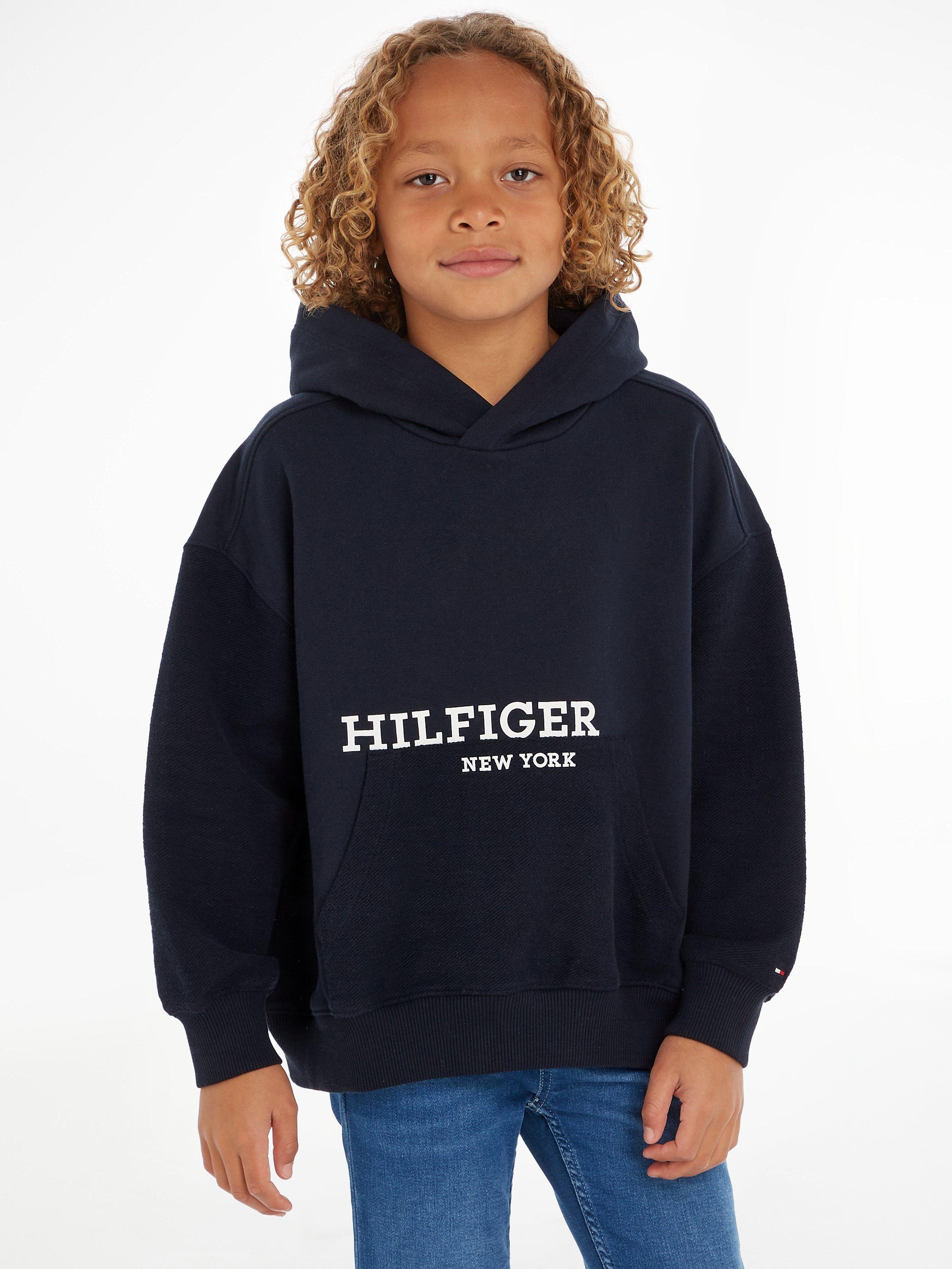Tommy Hilfiger Kids' Pullover Logo Hoodie, Desert Sky