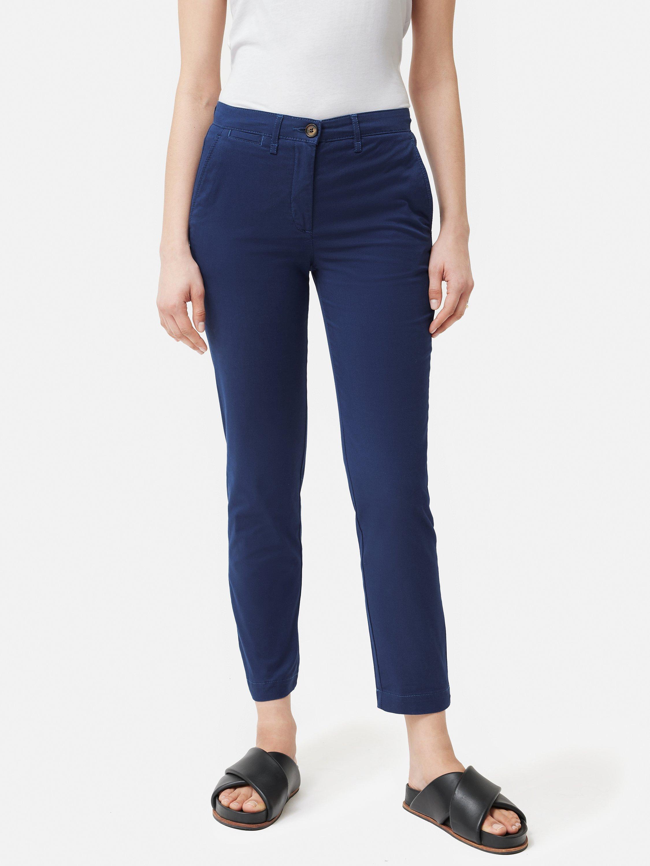 Jigsaw Slim Leg Cotton Chino Trousers, Blue