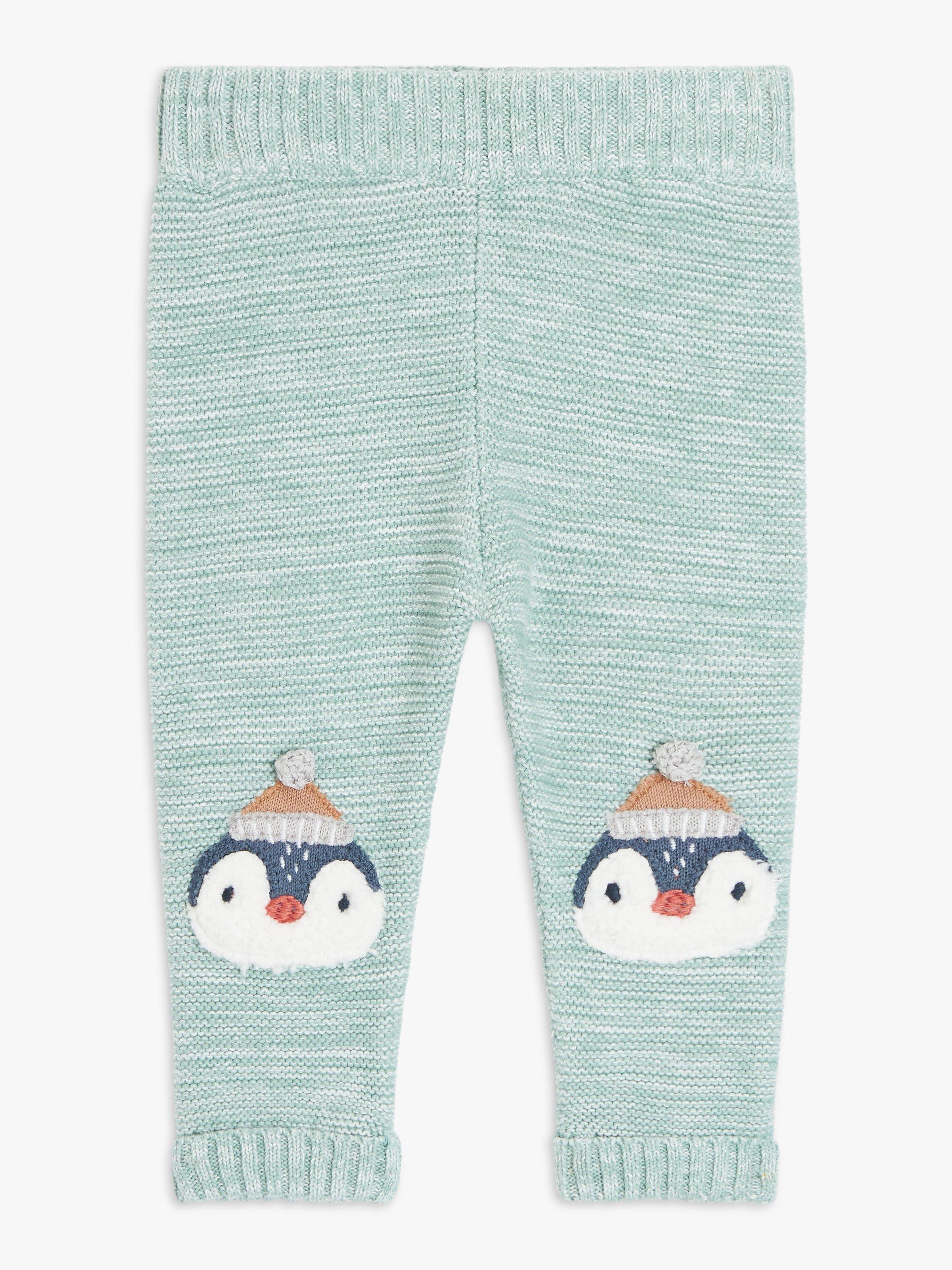 John Lewis Baby Penguin Leggings, Blue/Multi