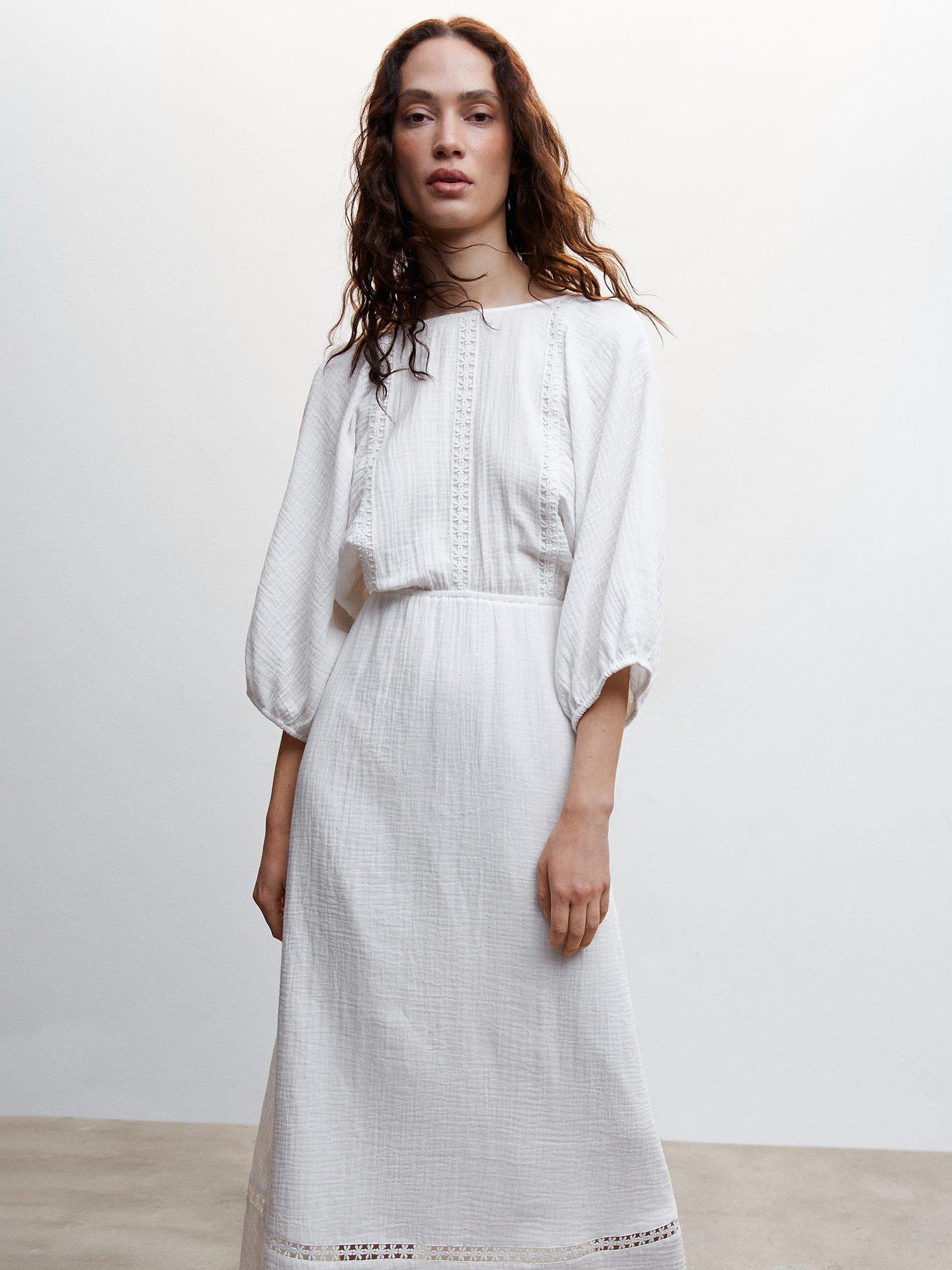 Mango Spirit Cotton Maxi Dress, White
